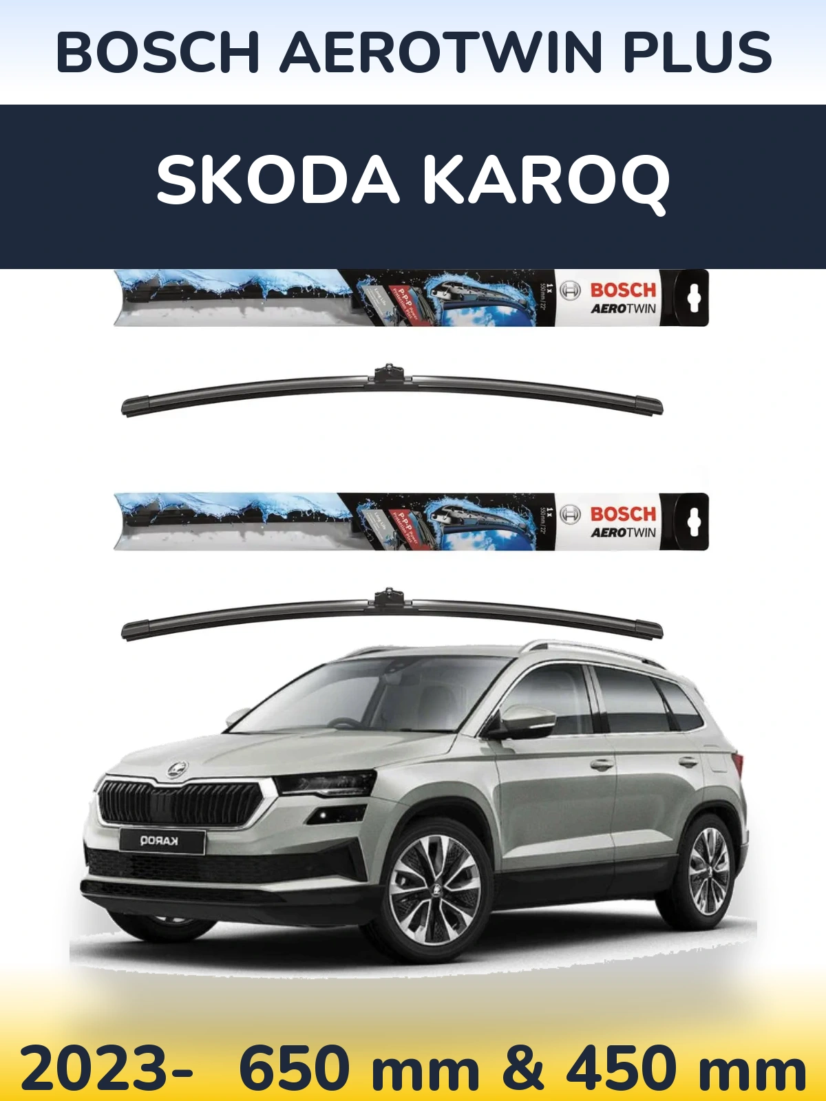 Torkarblad BOSCH AeroTwin Plus för Skoda Karoq