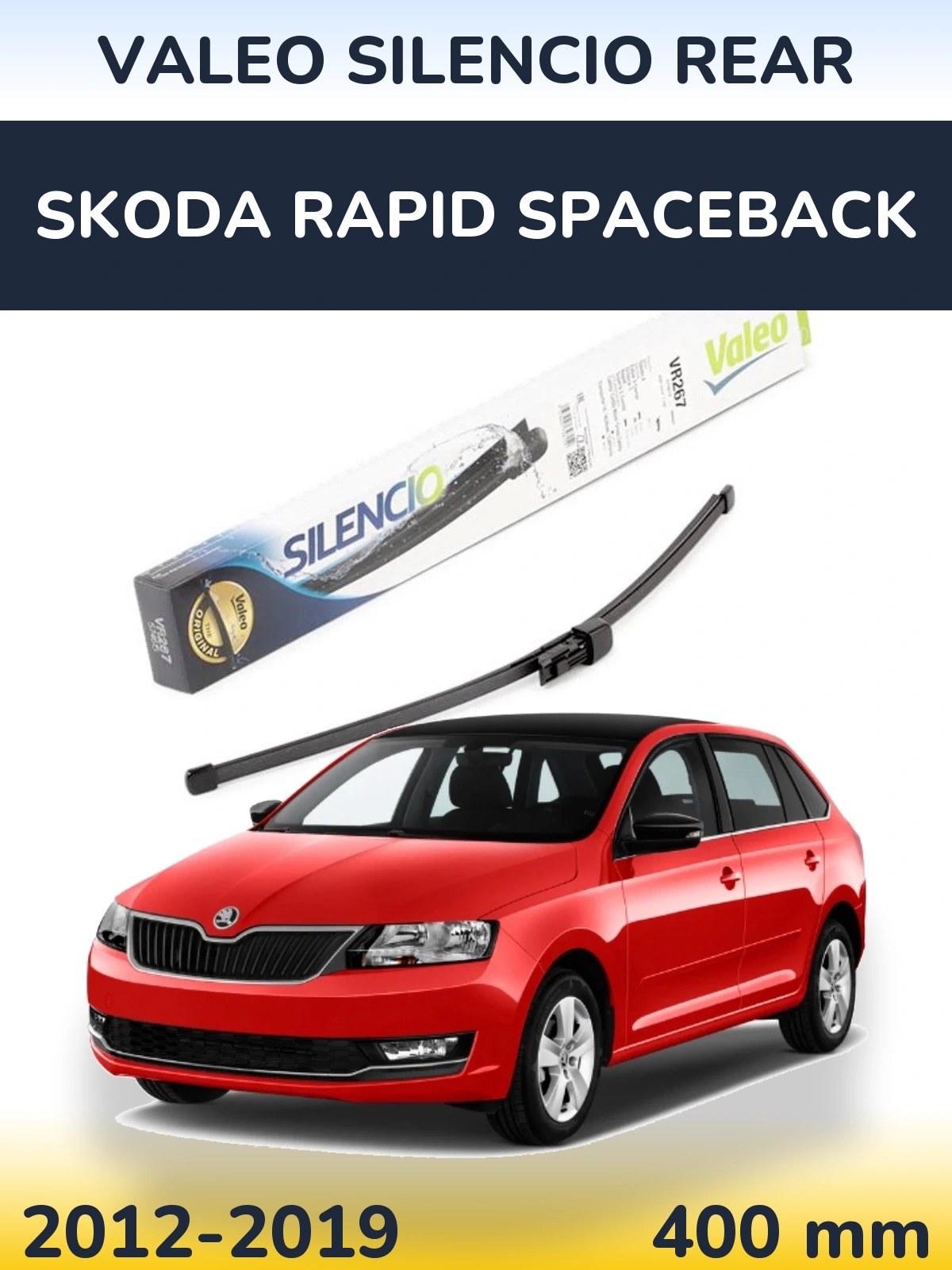 Задний дворник Valeo Silencio Rear 400 мм для Skoda Rapid Spaceback 2012-2019