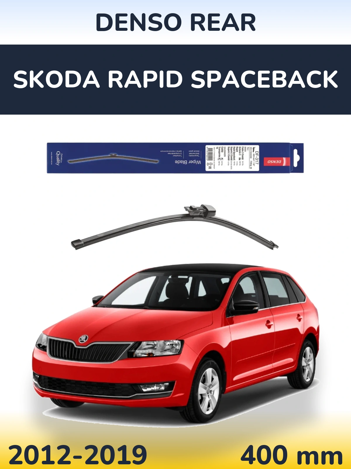 Задний дворник Denso Rear 400 мм для Skoda Rapid Spaceback 2012-2019