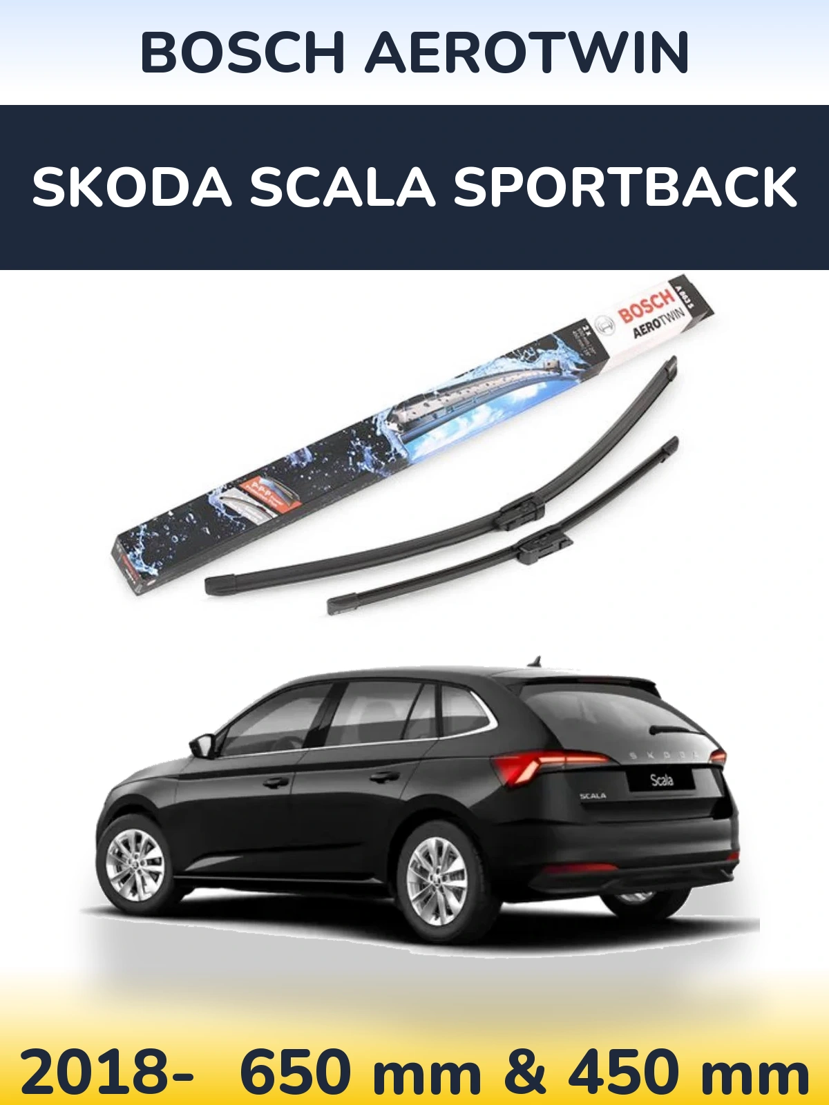 Torkarblad BOSCH AeroTwin för Skoda Scala Sportback