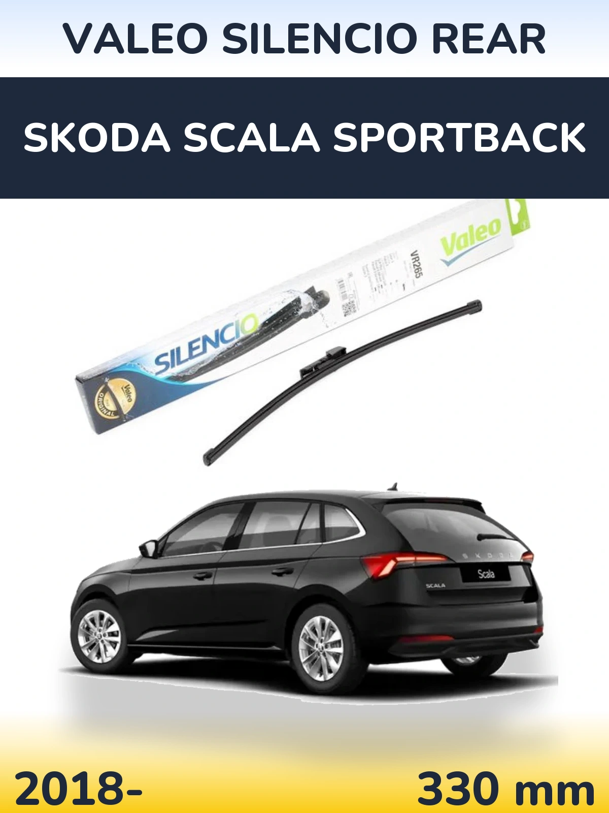 Torkarblad Valeo Silencio Rear för Skoda Scala Sportback