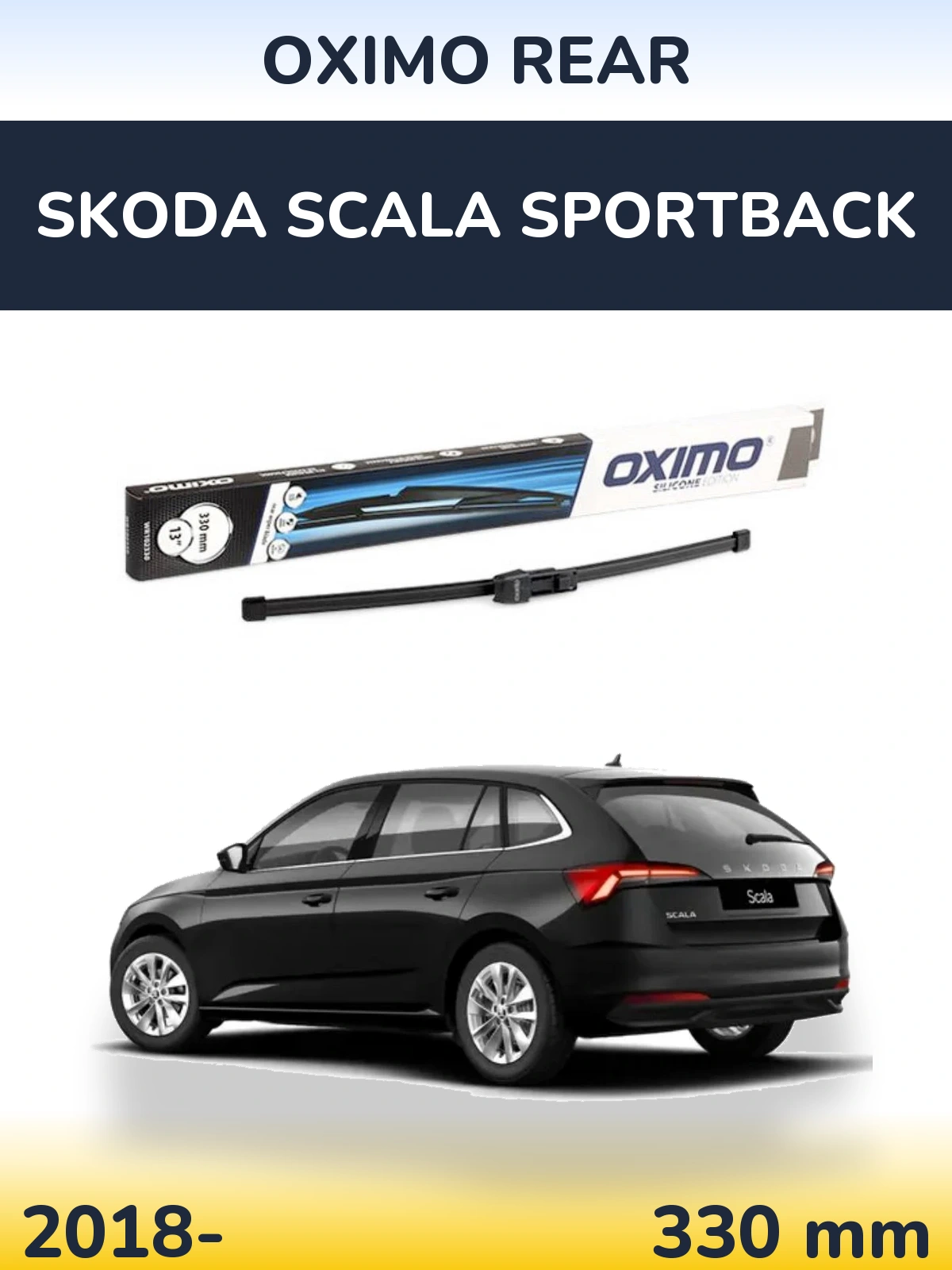 Rear wiper blade Oximo Rear 330 mm for Skoda Scala Sportback 2018-2026