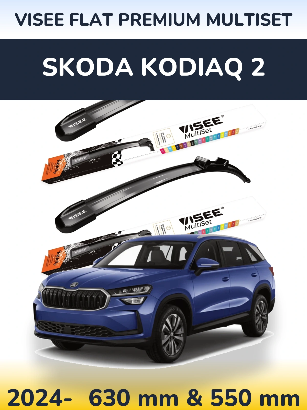 Torkarblad VISEE FLAT PREMIUM MultiSet för Skoda Kodiaq 2