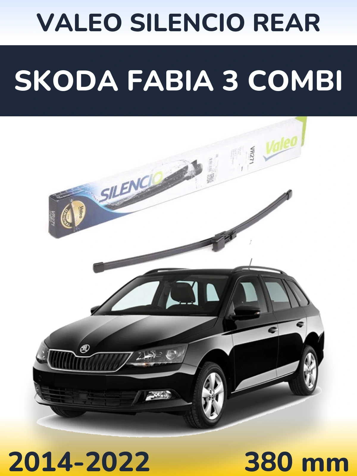 Задний дворник Valeo Silencio Rear 380 мм для Skoda Fabia 3 Combi 2014-2022