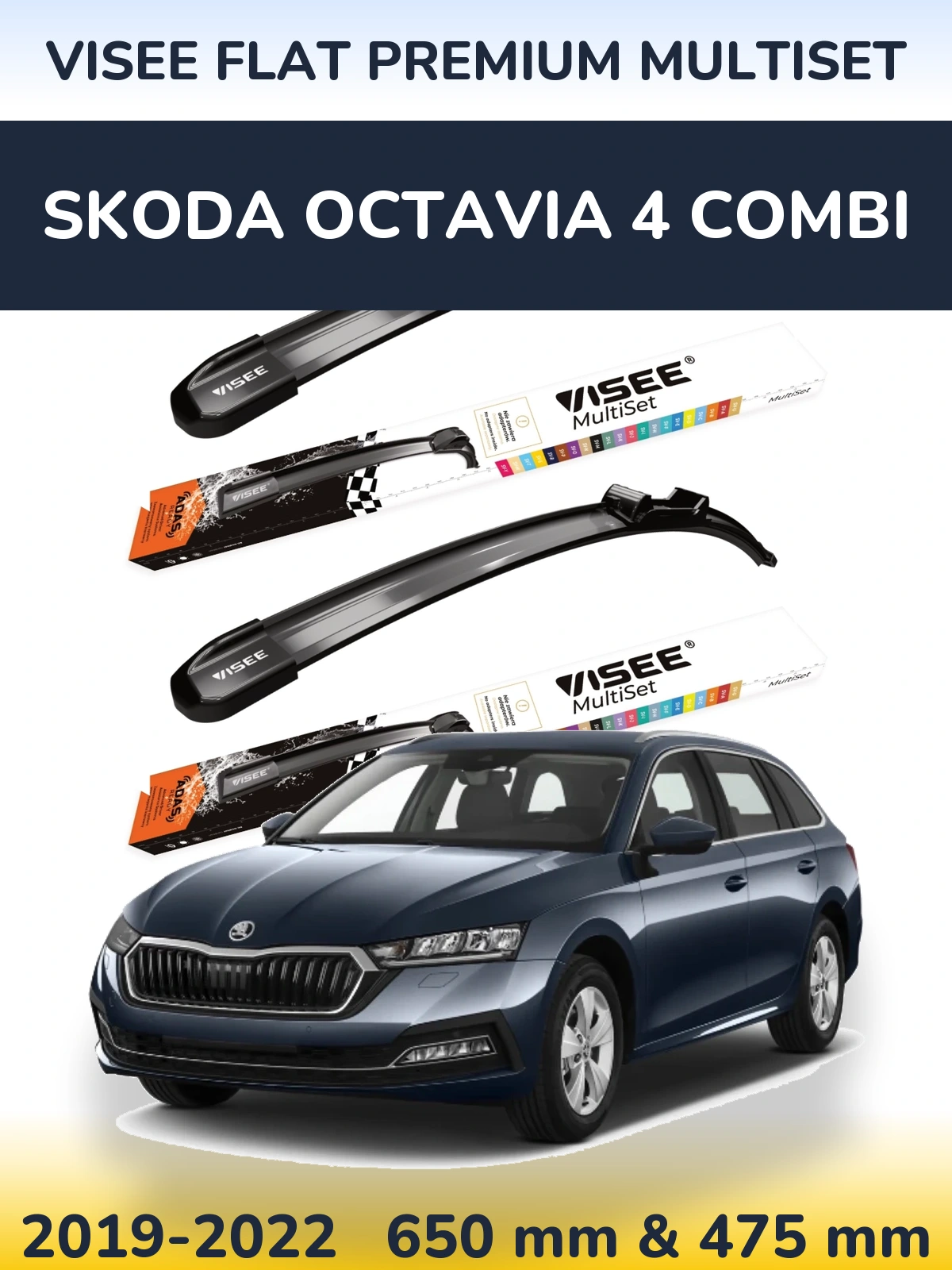 Torkarblad VISEE FLAT PREMIUM MultiSet för Skoda Octavia 4 Combi
