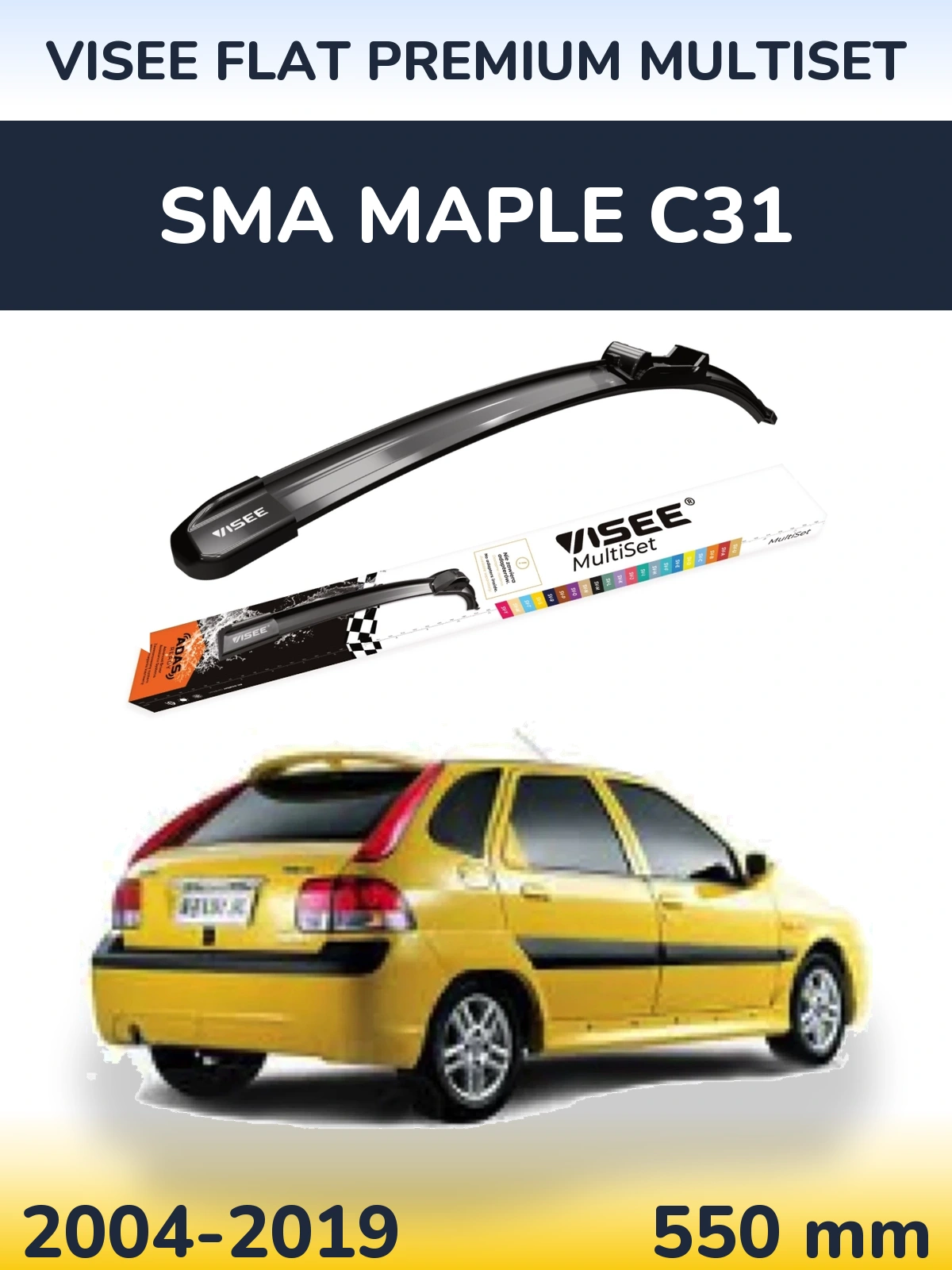 Torkarblad VISEE FLAT PREMIUM MultiSet för SMA Maple C31