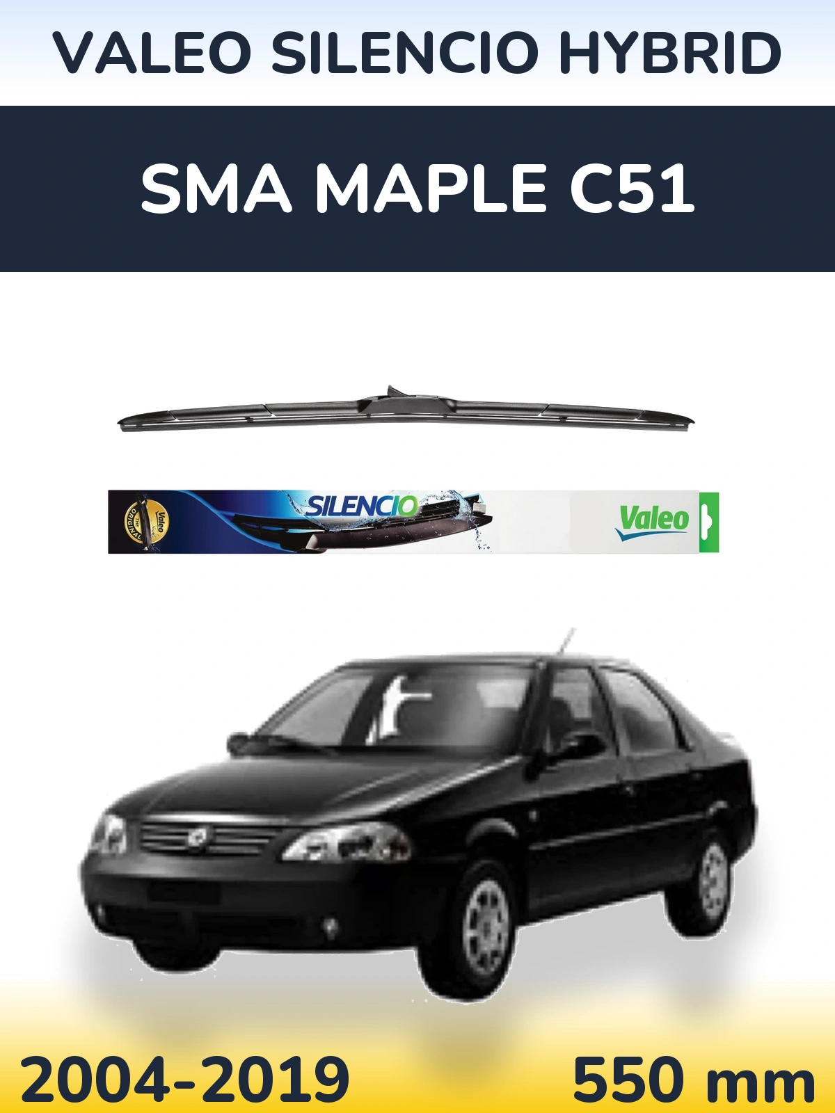 Torkarblad Valeo Silencio Hybrid för SMA Maple C51