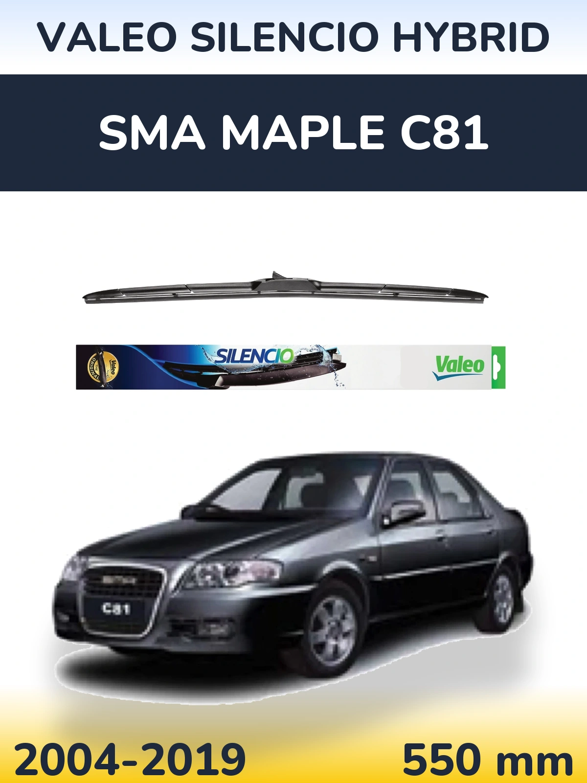 Torkarblad Valeo Silencio Hybrid för SMA Maple C81