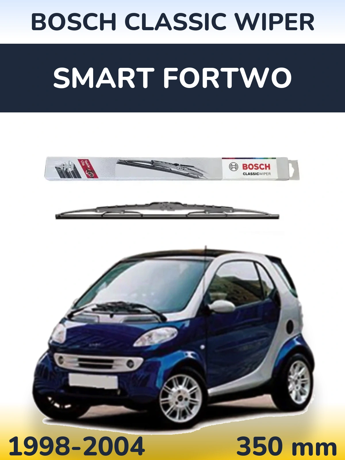 Torkarblad BOSCH Classic Wiper för Smart Fortwo