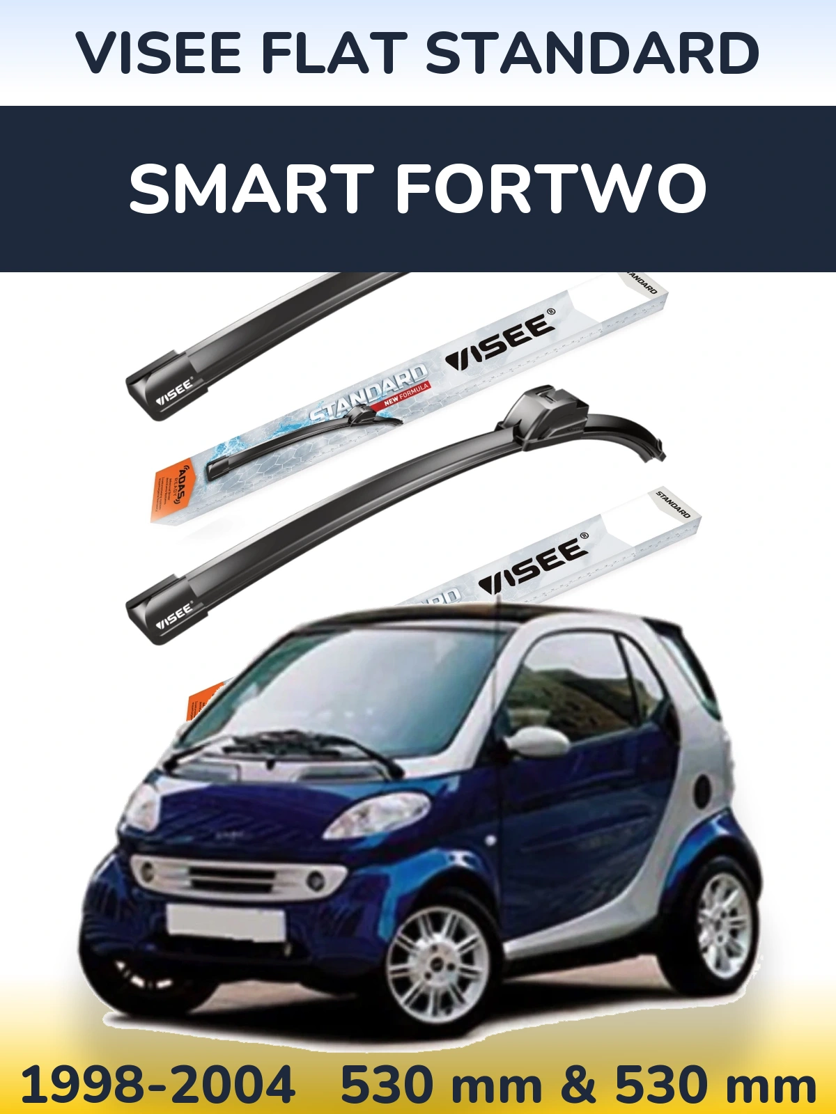 Torkarblad VISEE FLAT STANDARD för Smart Fortwo