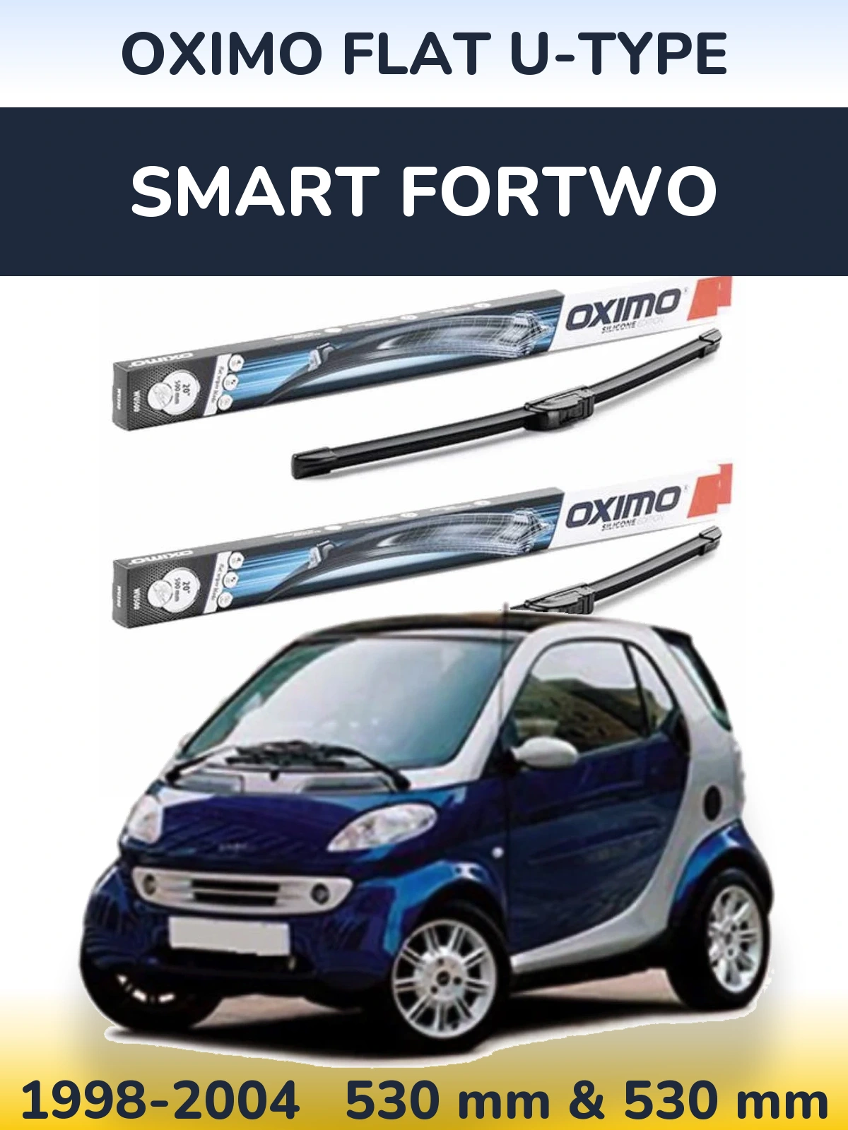 Torkarblad Oximo Flat U-type för Smart Fortwo