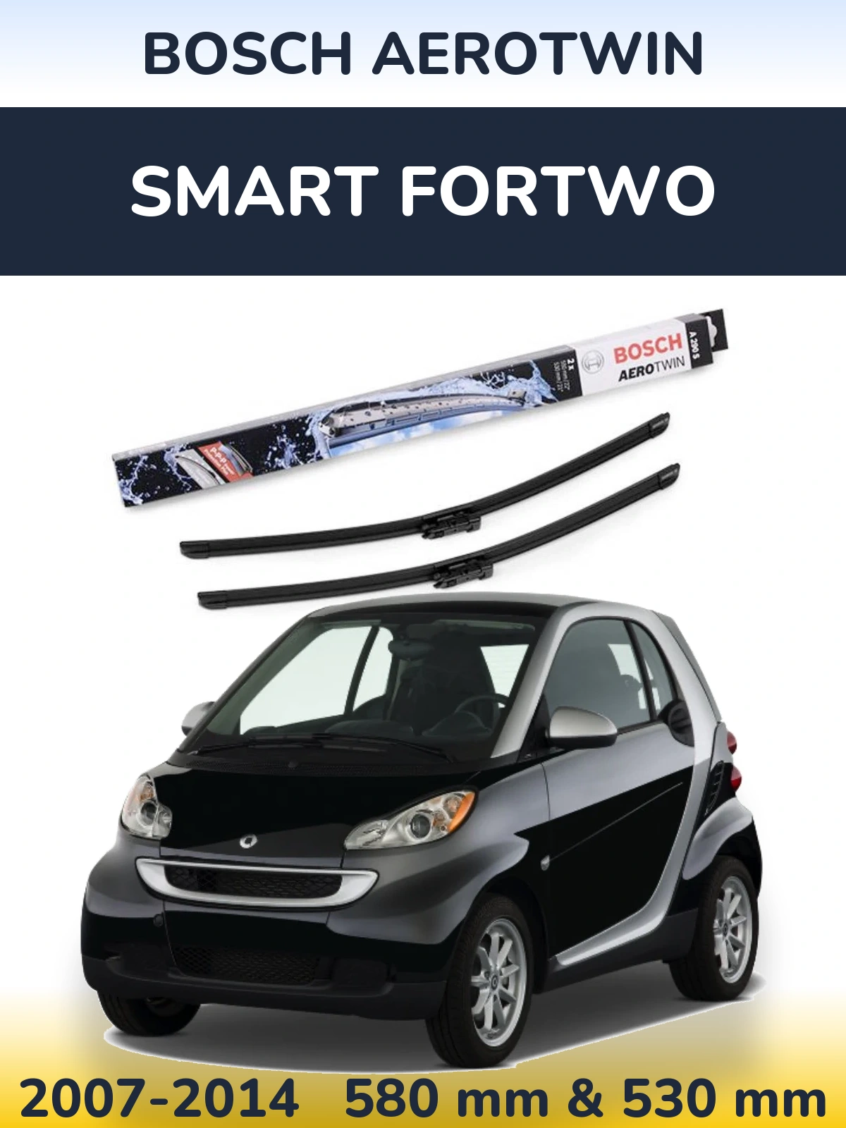 Torkarblad BOSCH AeroTwin för Smart Fortwo