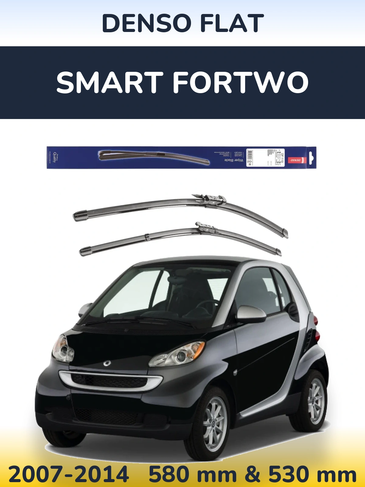 Torkarblad Denso Flat för Smart Fortwo