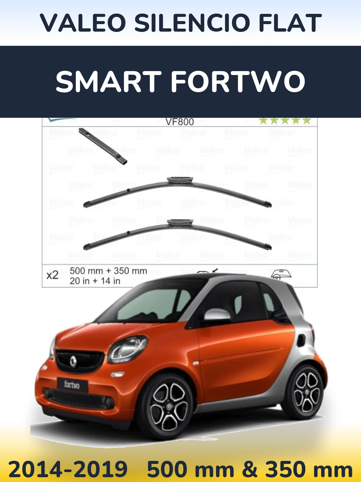 Torkarblad Valeo Silencio Flat för Smart Fortwo