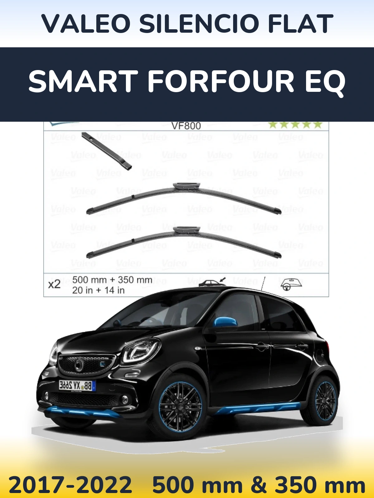 Torkarblad Valeo Silencio Flat för Smart Forfour EQ