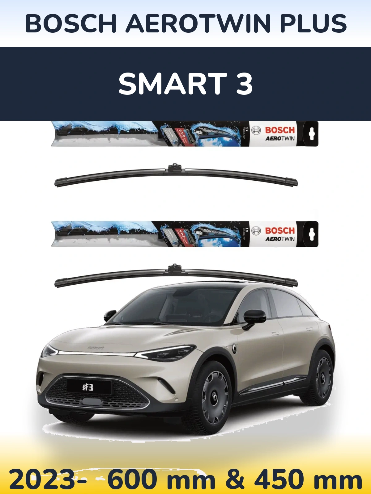 Torkarblad BOSCH AeroTwin Plus för Smart 3