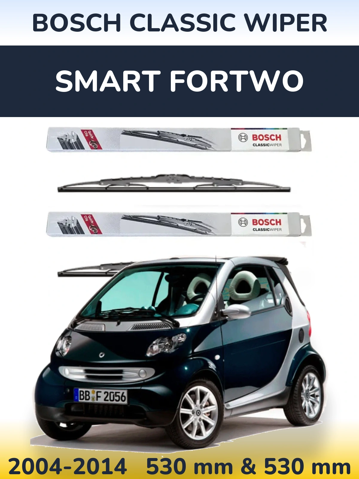 Torkarblad BOSCH Classic Wiper för Smart Fortwo