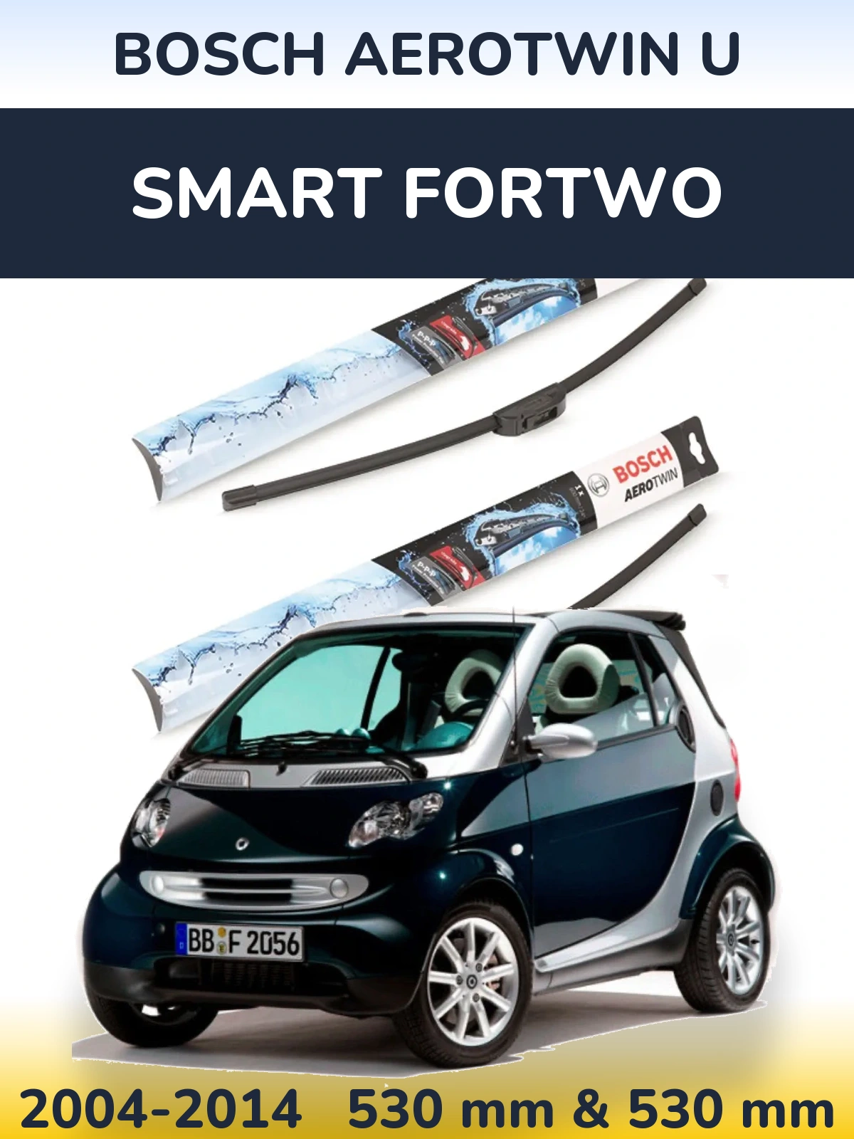 Torkarblad BOSCH AeroTwin U för Smart Fortwo