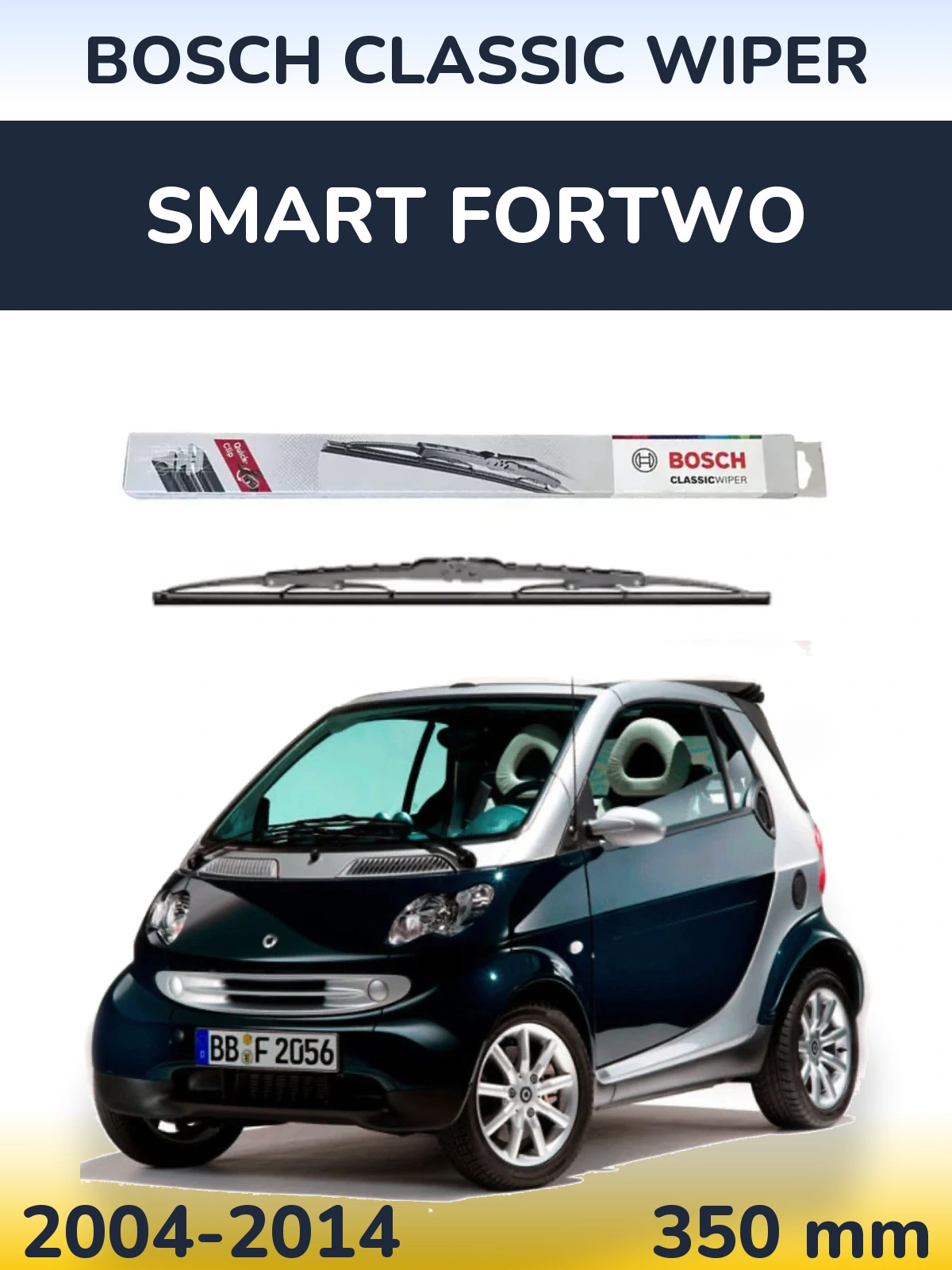 Torkarblad BOSCH Classic Wiper för Smart Fortwo