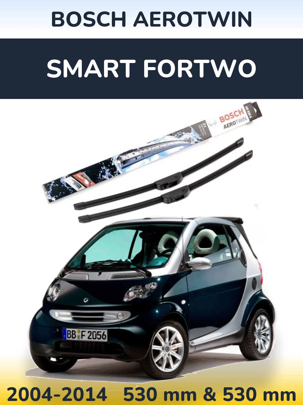Torkarblad BOSCH AeroTwin för Smart Fortwo