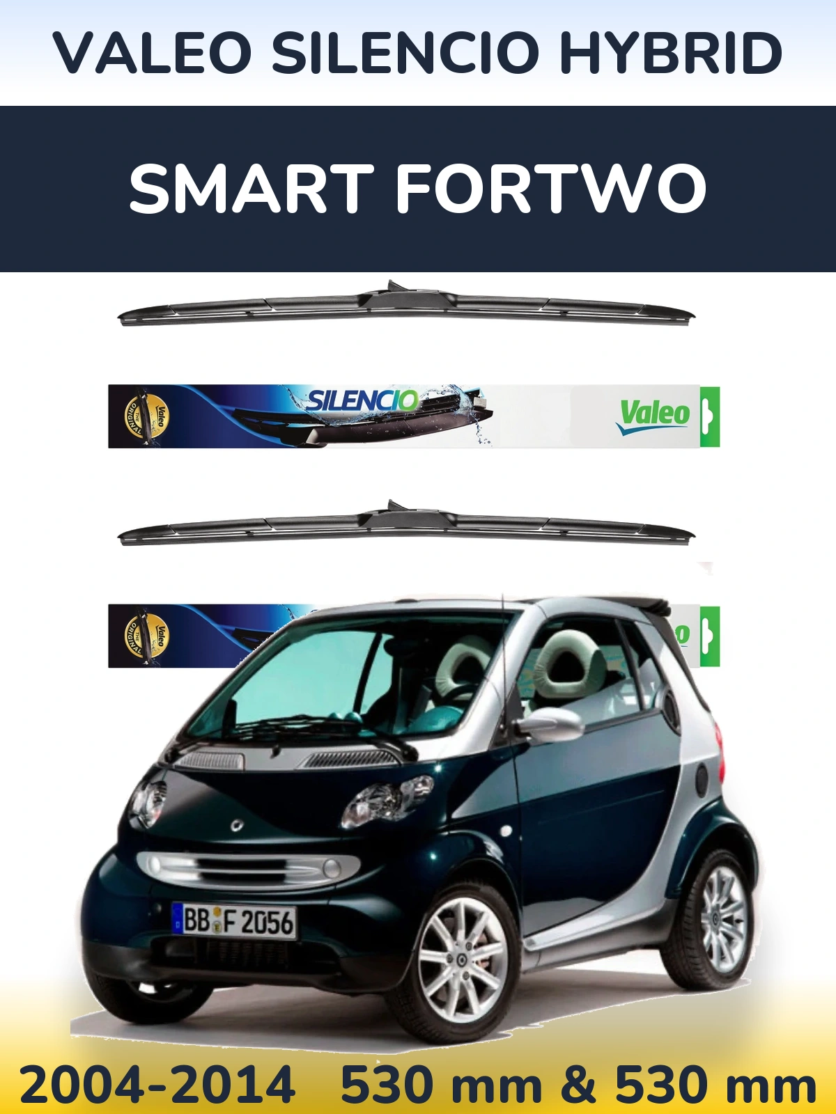 Torkarblad Valeo Silencio Hybrid för Smart Fortwo