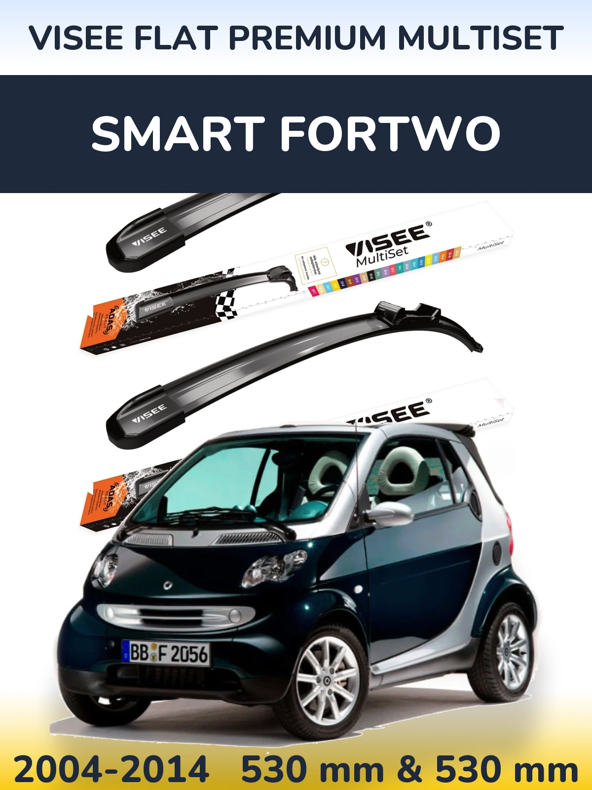 Torkarblad VISEE FLAT PREMIUM MultiSet för Smart Fortwo