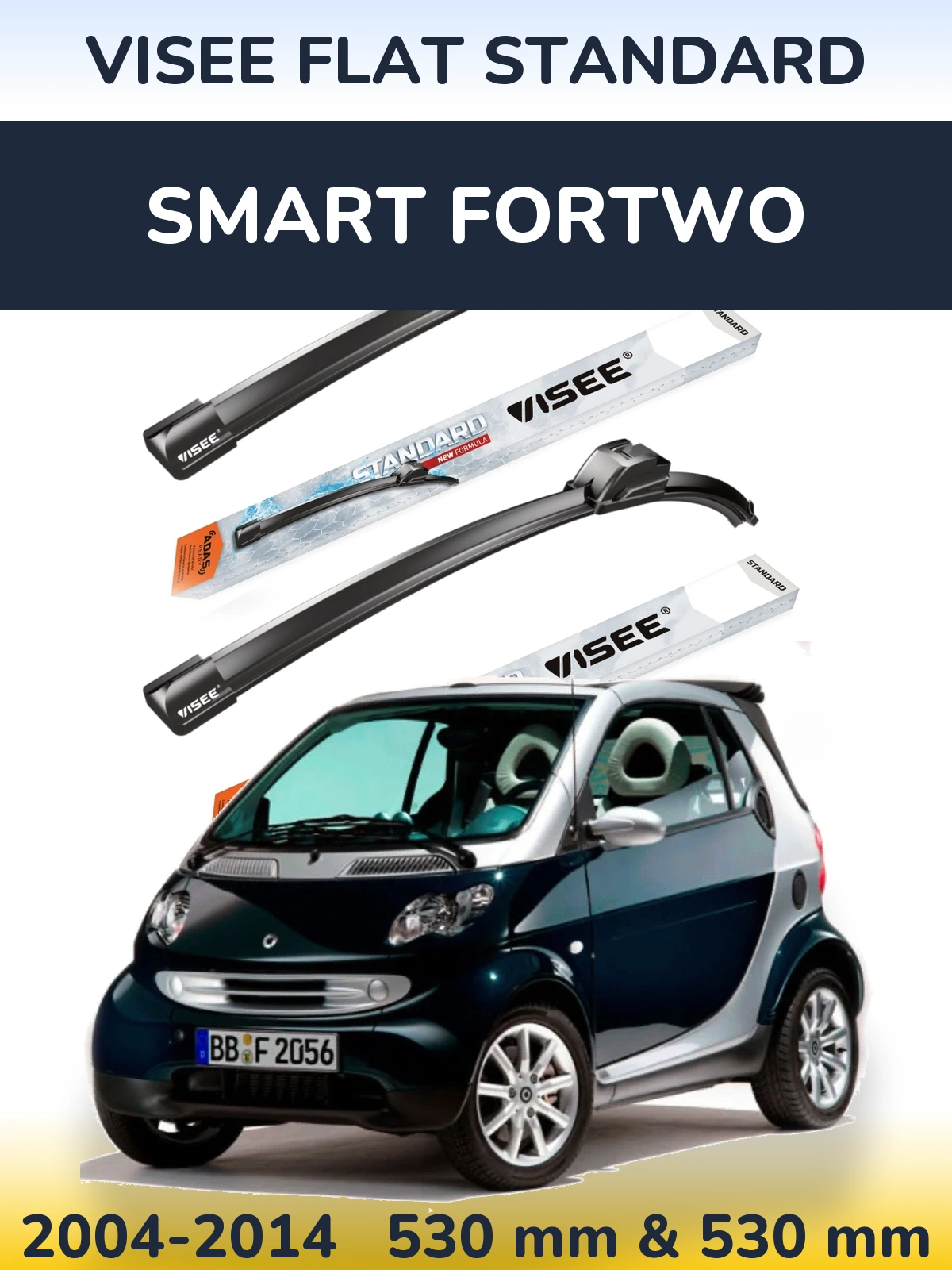 Torkarblad VISEE FLAT STANDARD för Smart Fortwo