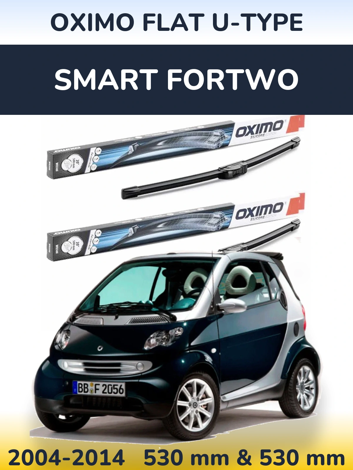 Torkarblad Oximo Flat U-type för Smart Fortwo