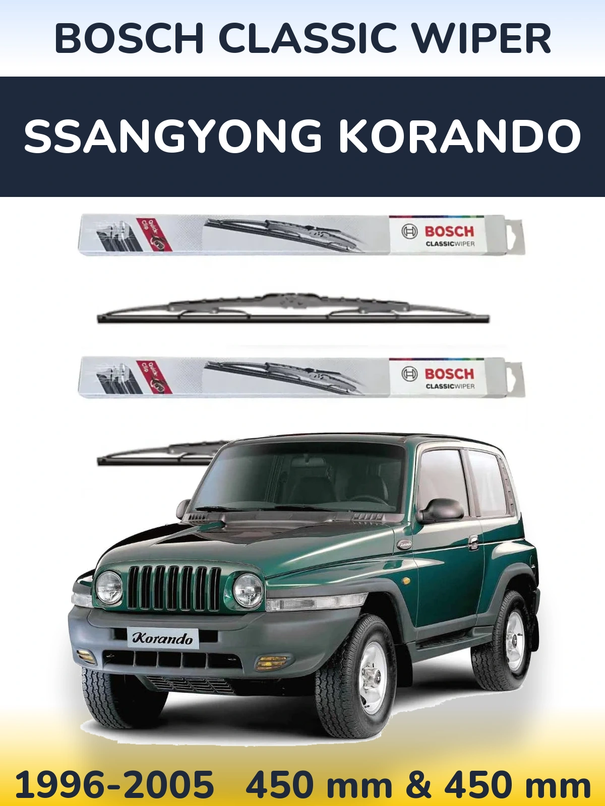 Torkarblad BOSCH Classic Wiper för SsangYong Korando