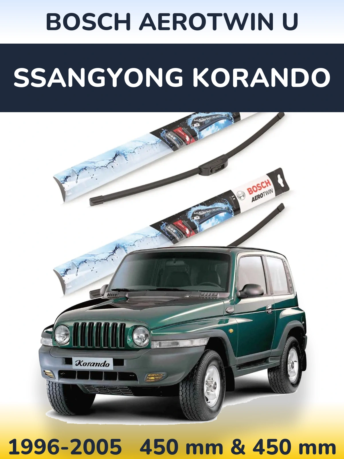 Torkarblad BOSCH AeroTwin U för SsangYong Korando