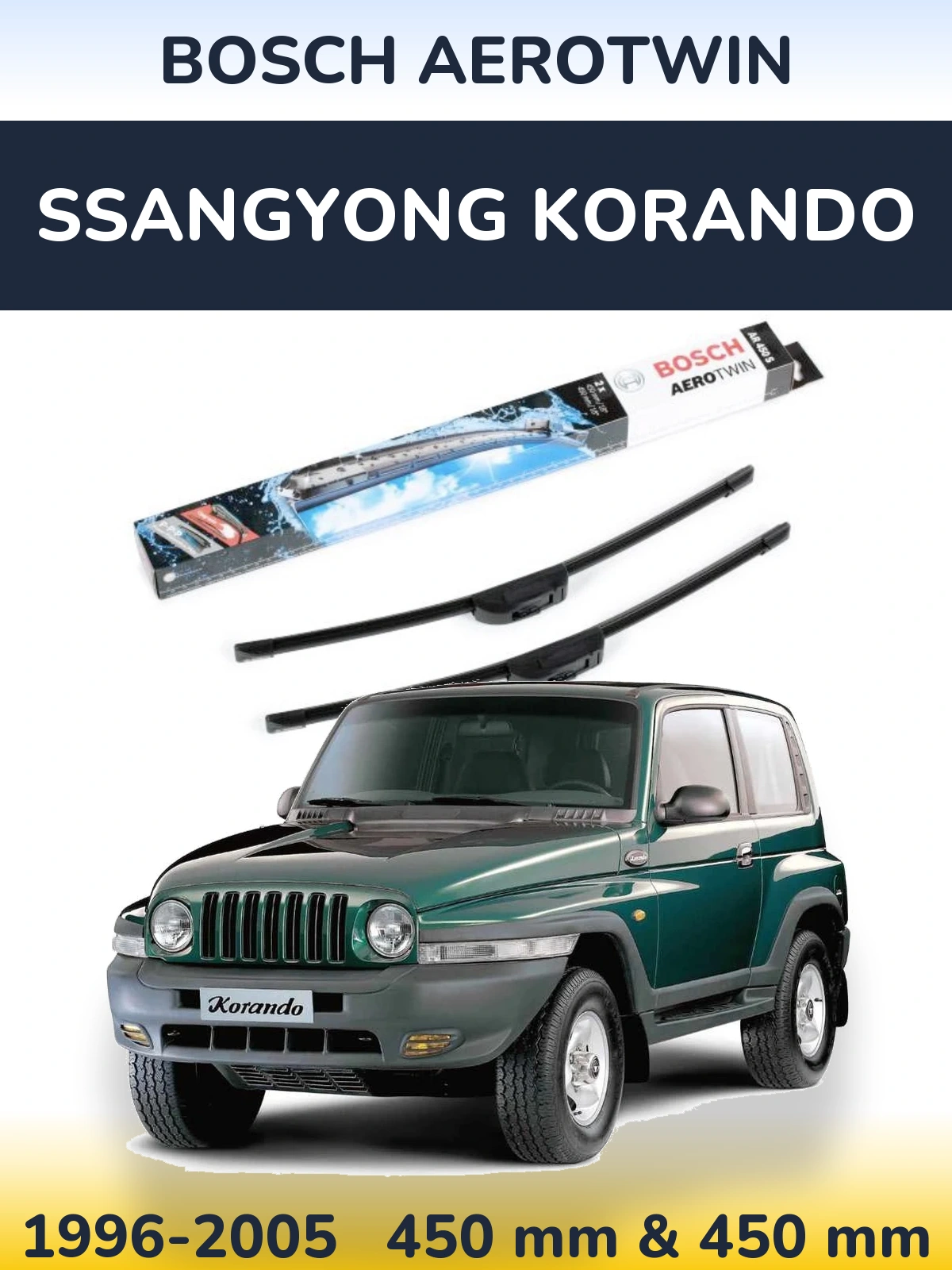 Torkarblad BOSCH AeroTwin för SsangYong Korando