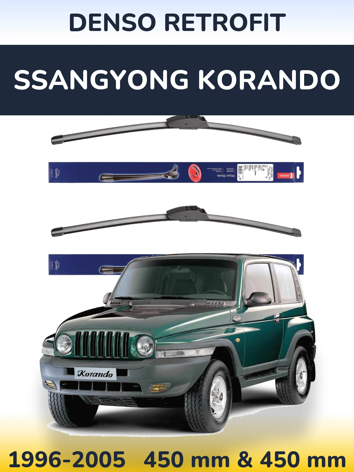 Torkarblad Denso Retrofit för SsangYong Korando
