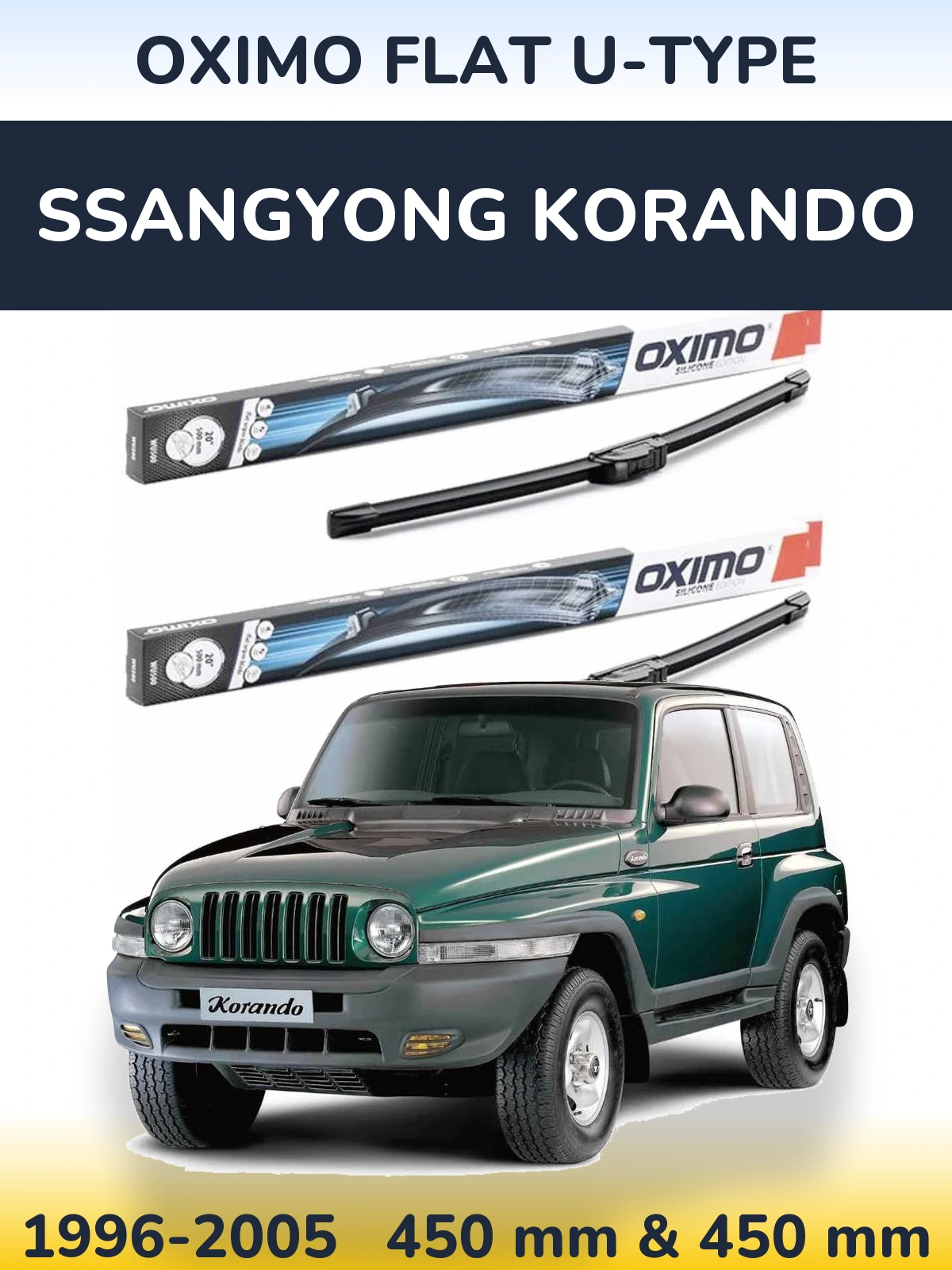 Torkarblad Oximo Flat U-type för SsangYong Korando
