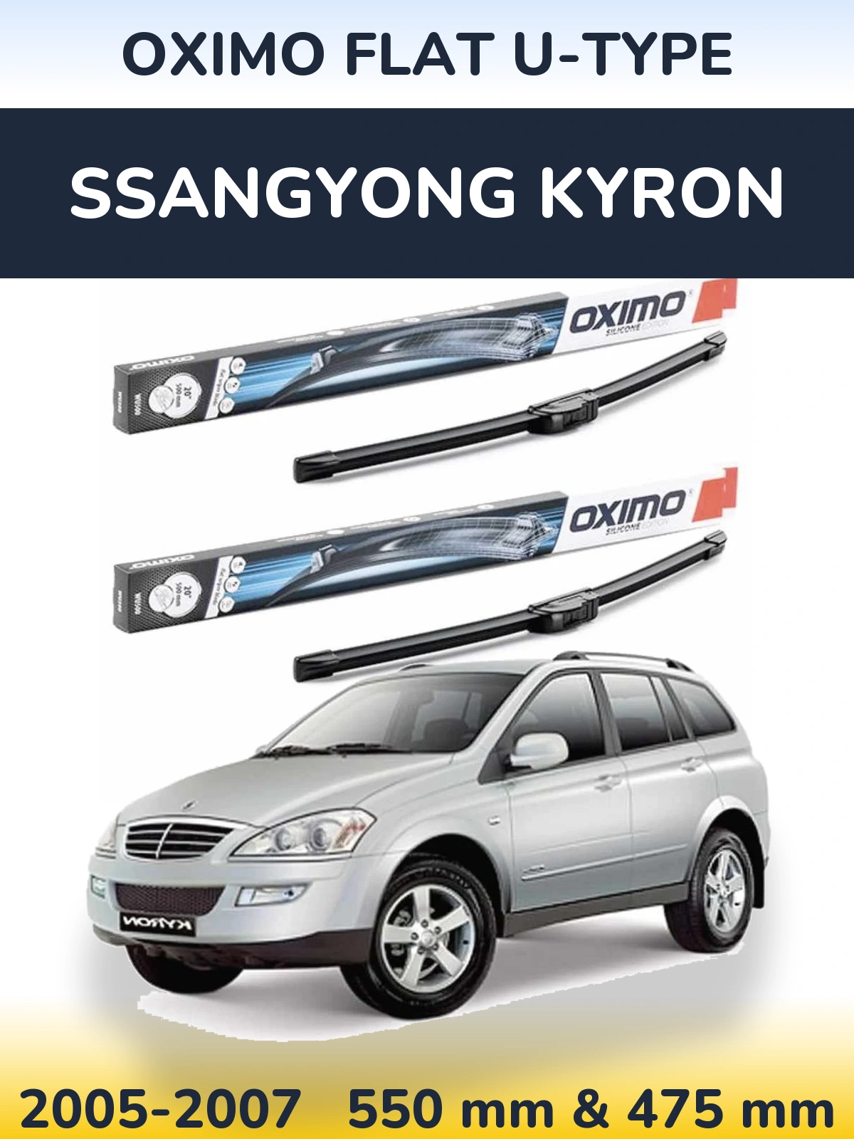 Torkarblad Oximo Flat U-type för SsangYong Kyron