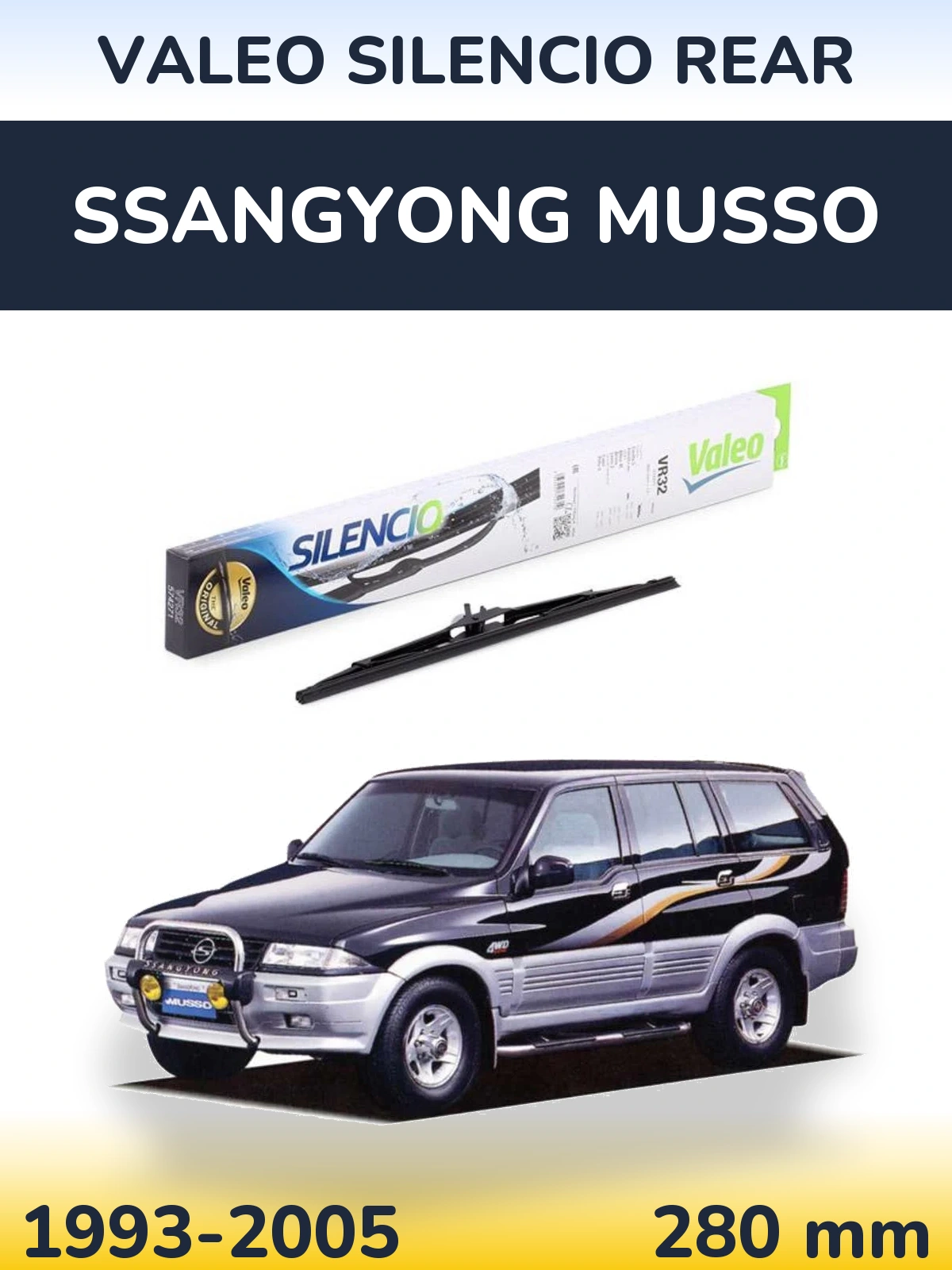 Torkarblad Valeo Silencio Rear för SsangYong Musso