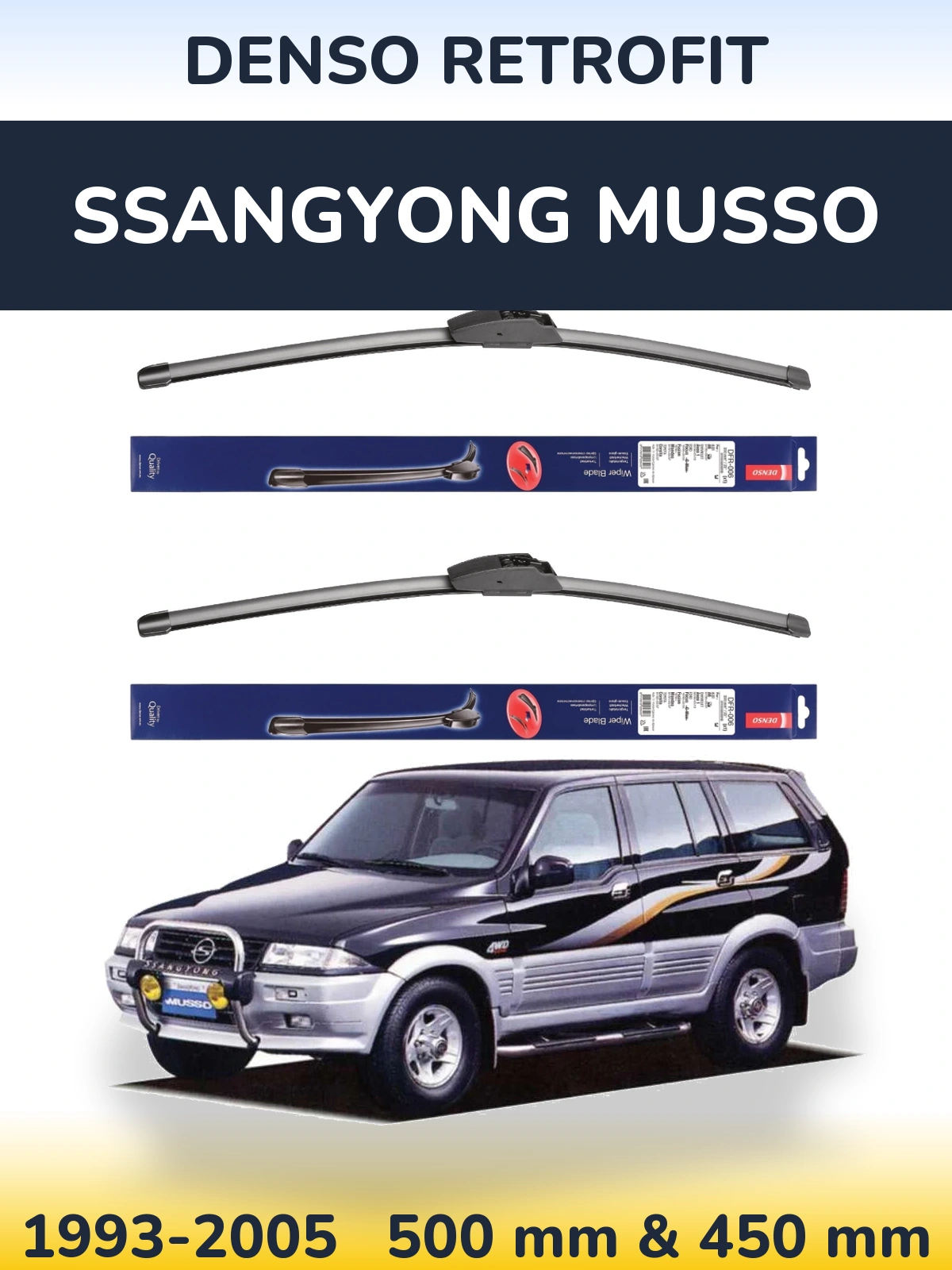 Torkarblad Denso Retrofit för SsangYong Musso