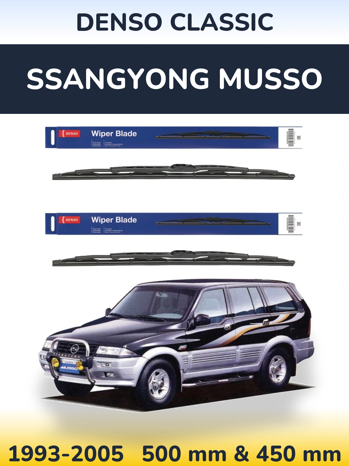 Torkarblad Denso Classic för SsangYong Musso