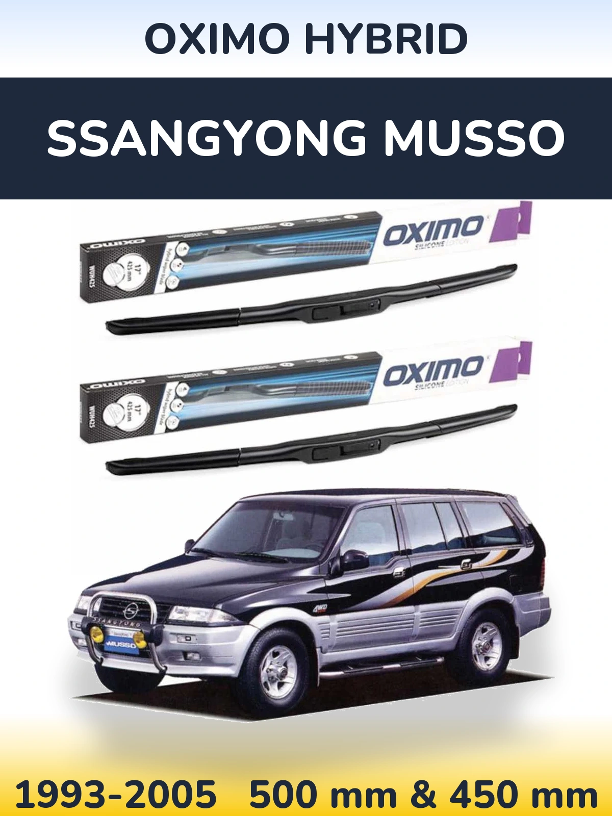 Torkarblad Oximo Hybrid för SsangYong Musso