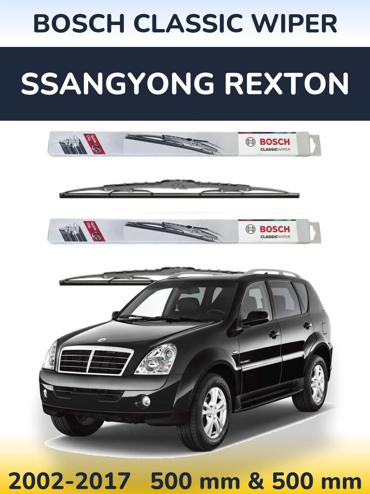 Torkarblad BOSCH Classic Wiper för SsangYong Rexton