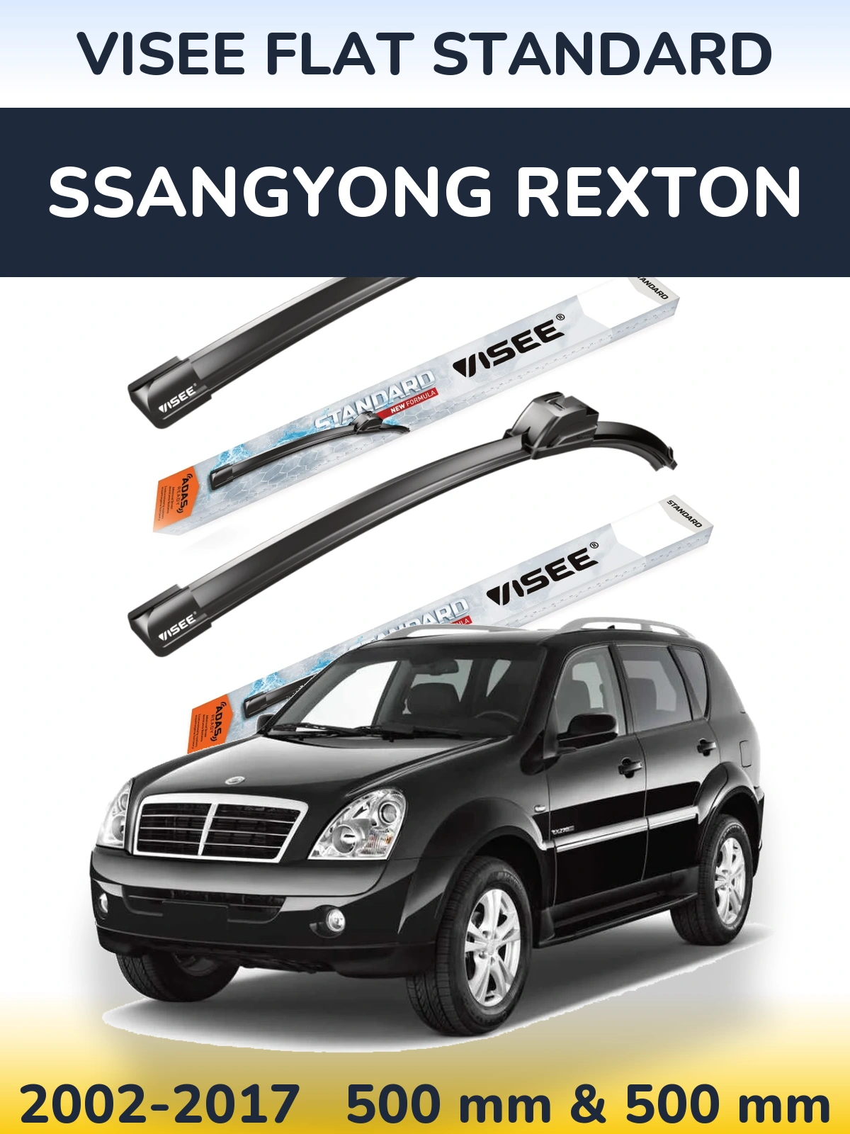 Torkarblad VISEE FLAT STANDARD för SsangYong Rexton