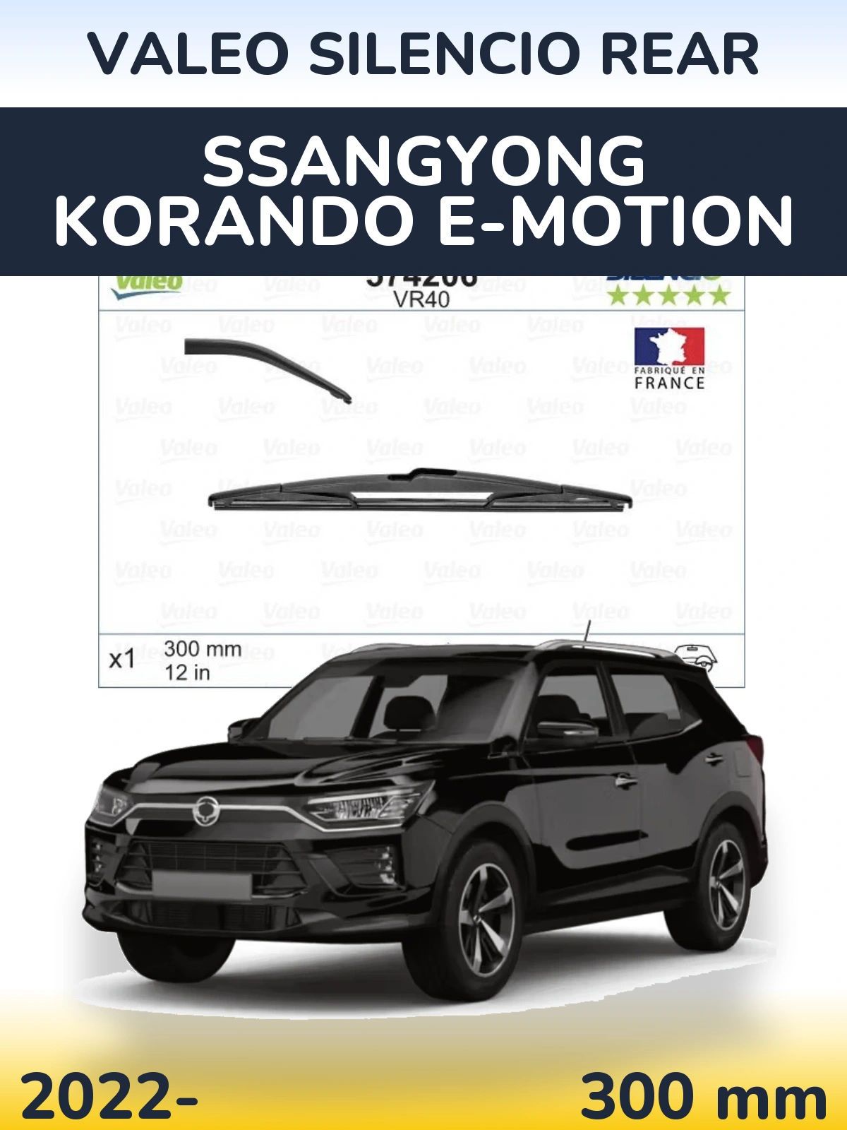 Torkarblad Valeo Silencio Rear för SsangYong Korando E-Motion