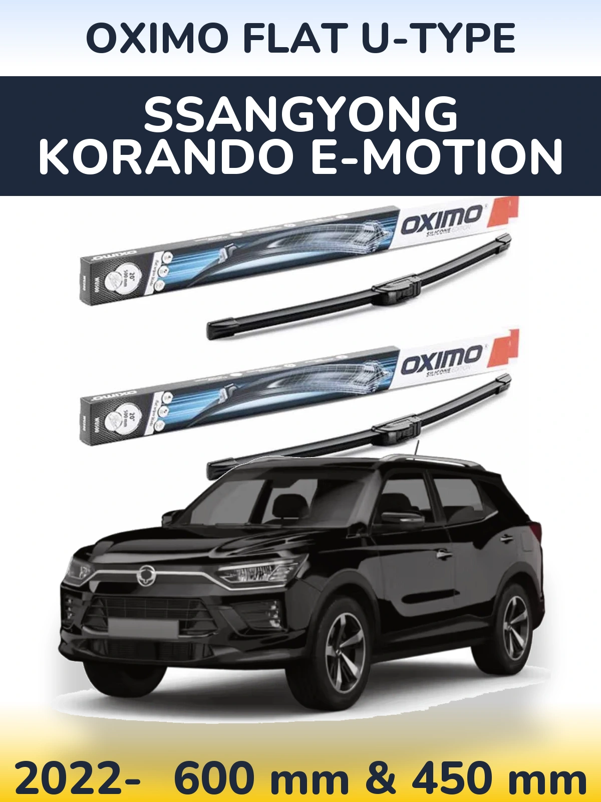 Torkarblad Oximo Flat U-type för SsangYong Korando E-Motion