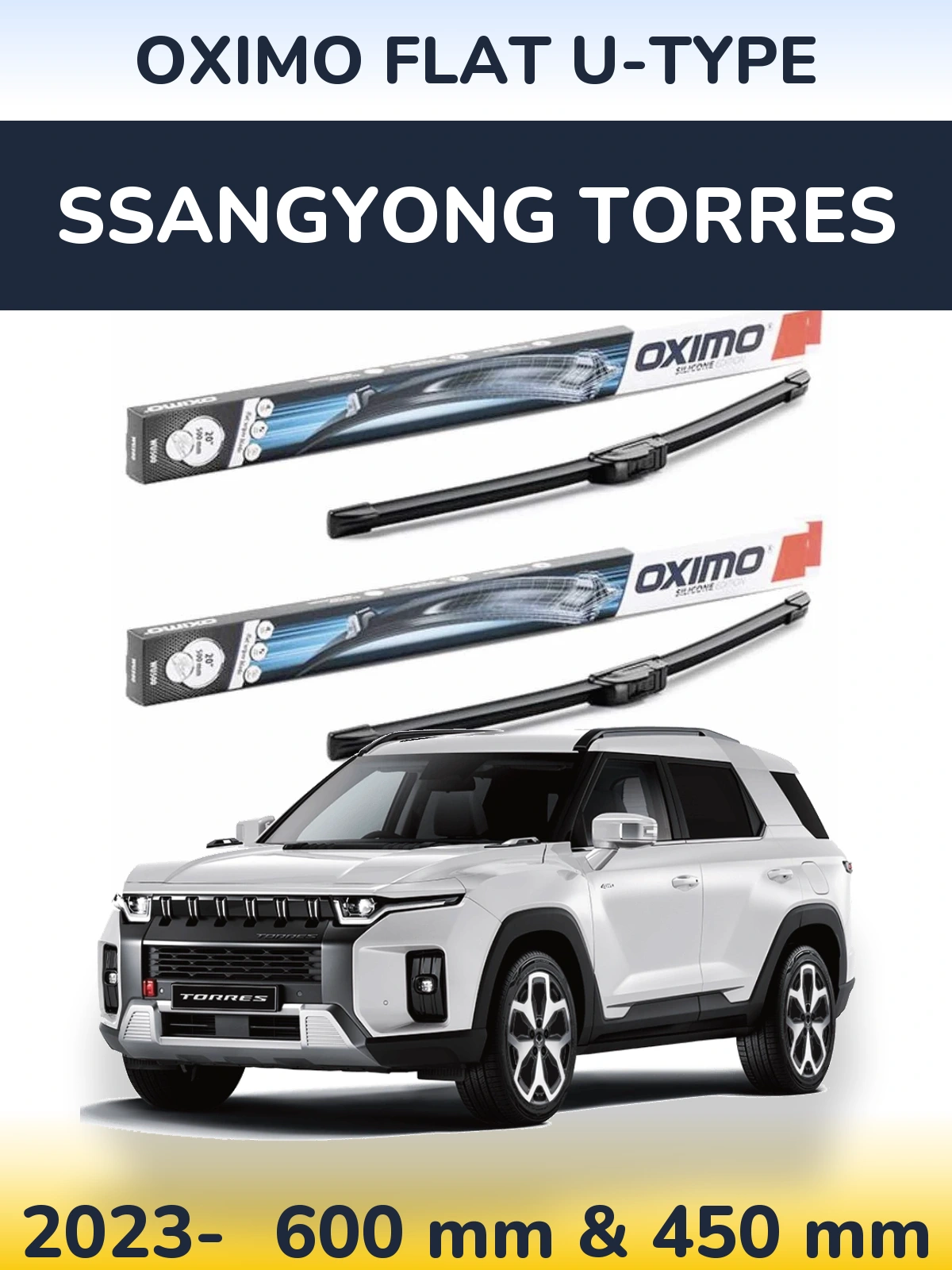Torkarblad Oximo Flat U-type för SsangYong Torres