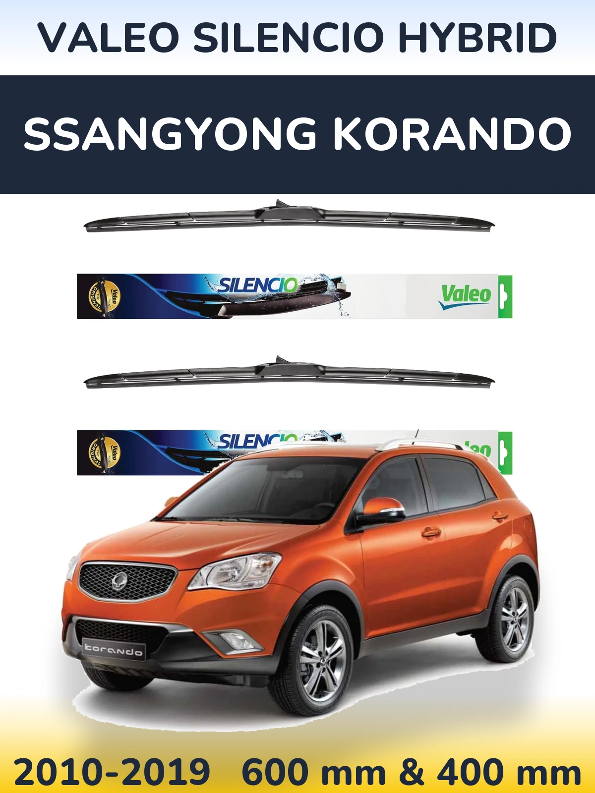 Torkarblad Valeo Silencio Hybrid för SsangYong Korando
