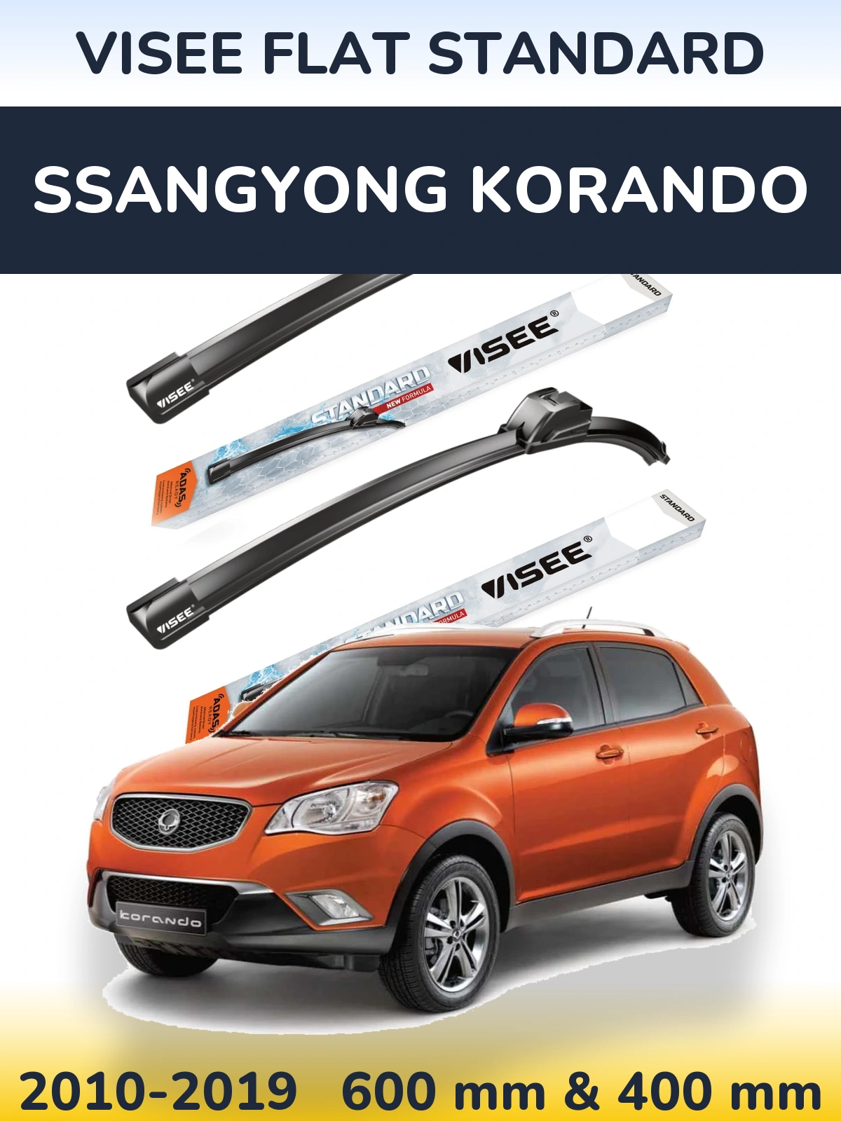 Torkarblad VISEE FLAT STANDARD för SsangYong Korando