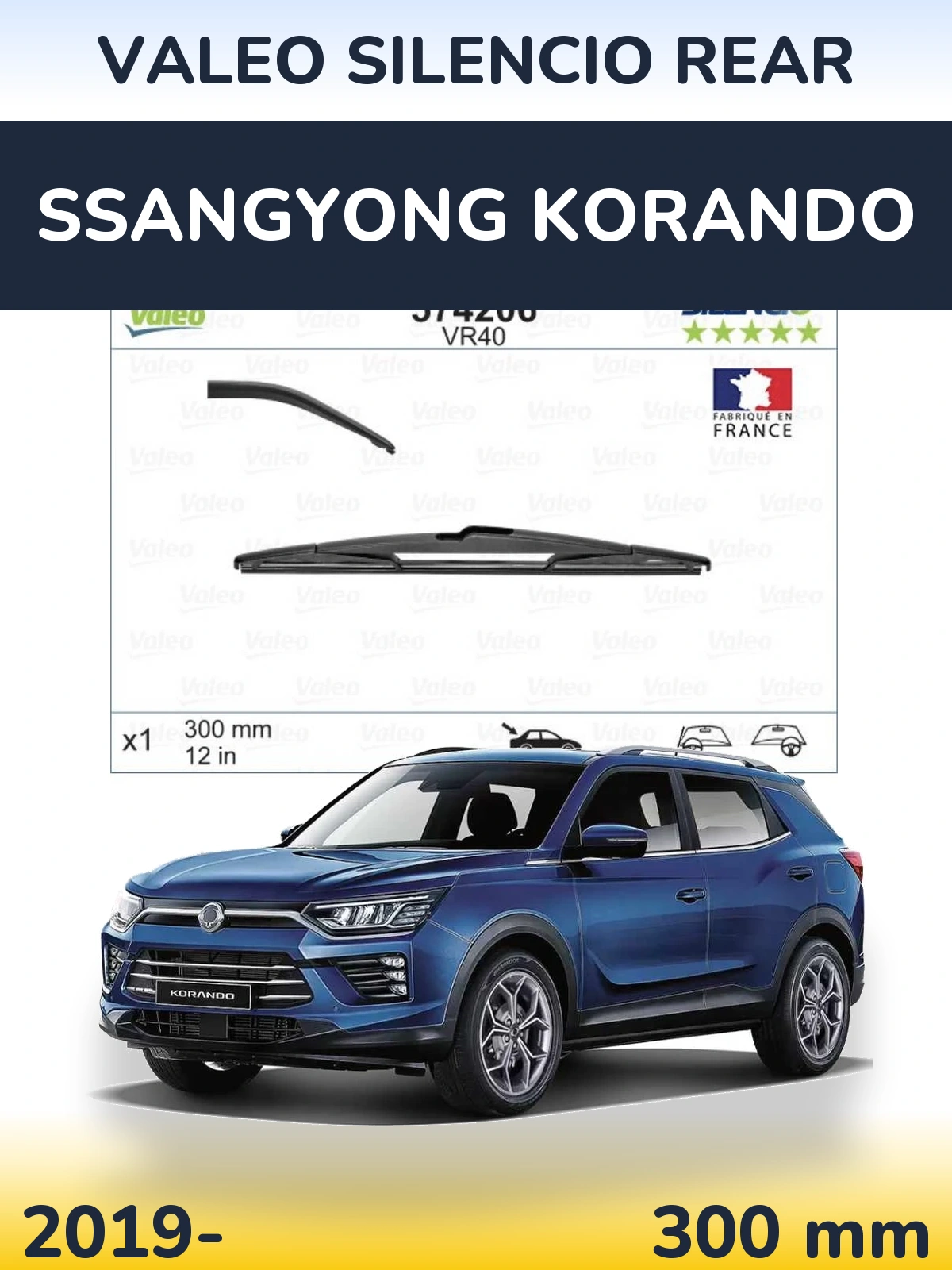Torkarblad Valeo Silencio Rear för SsangYong Korando