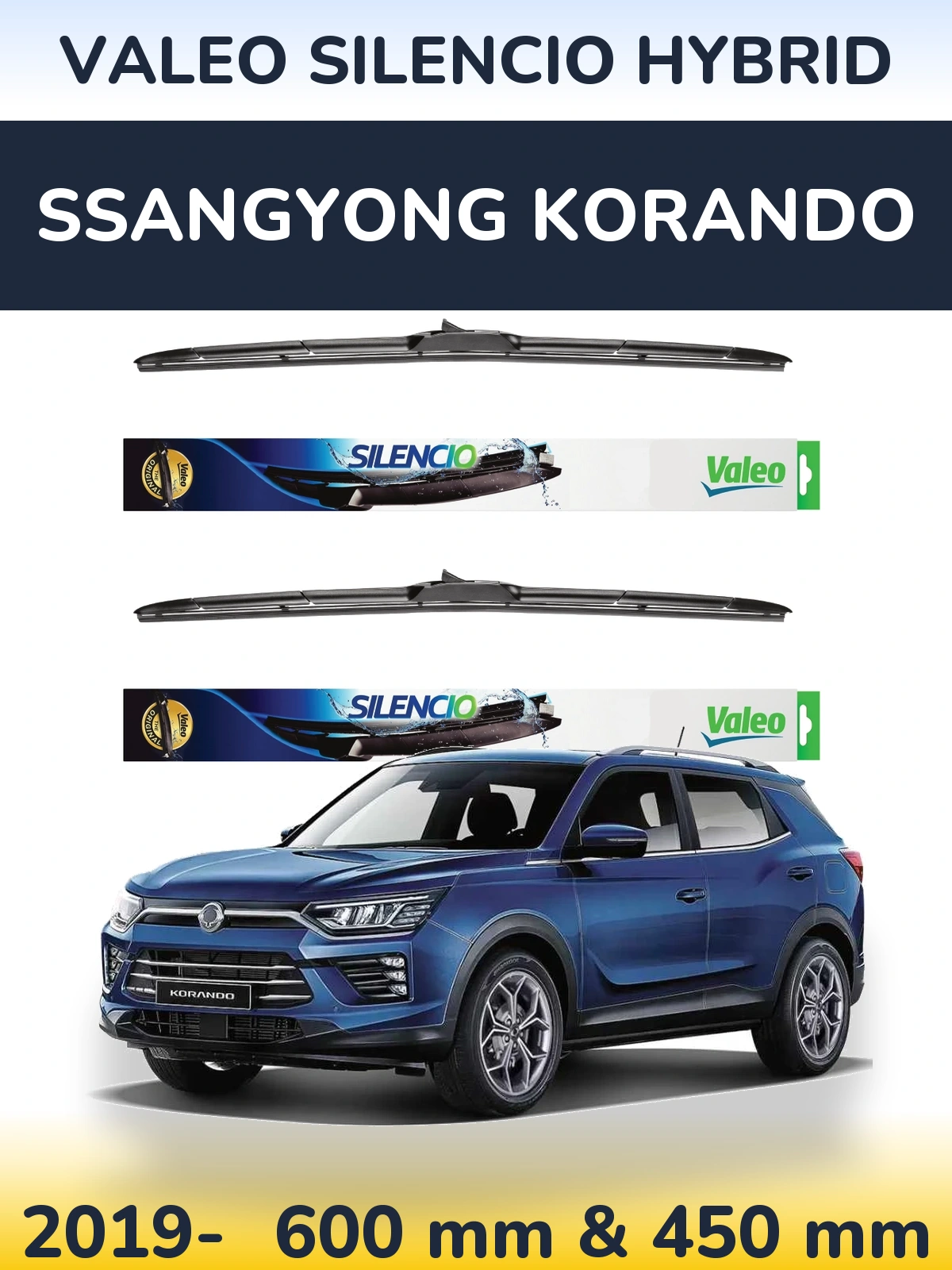 Torkarblad Valeo Silencio Hybrid för SsangYong Korando