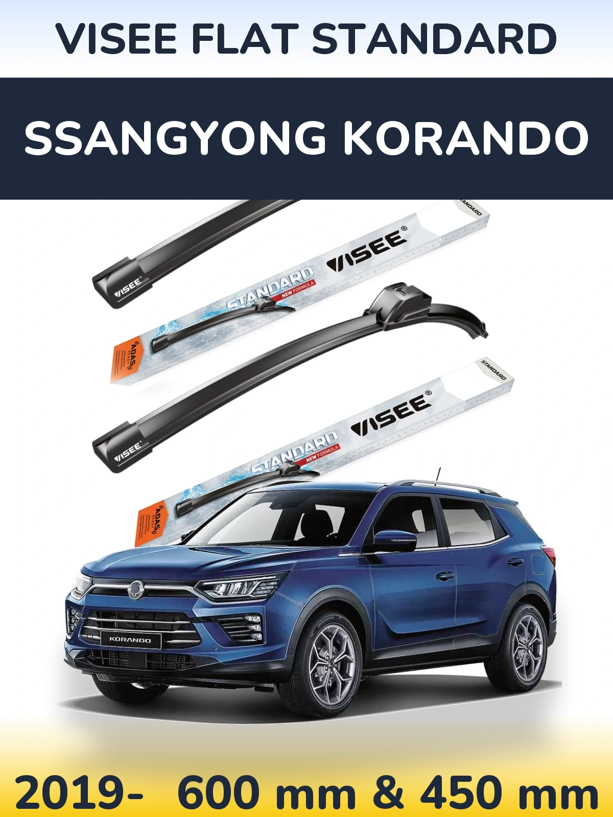 Torkarblad VISEE FLAT STANDARD för SsangYong Korando