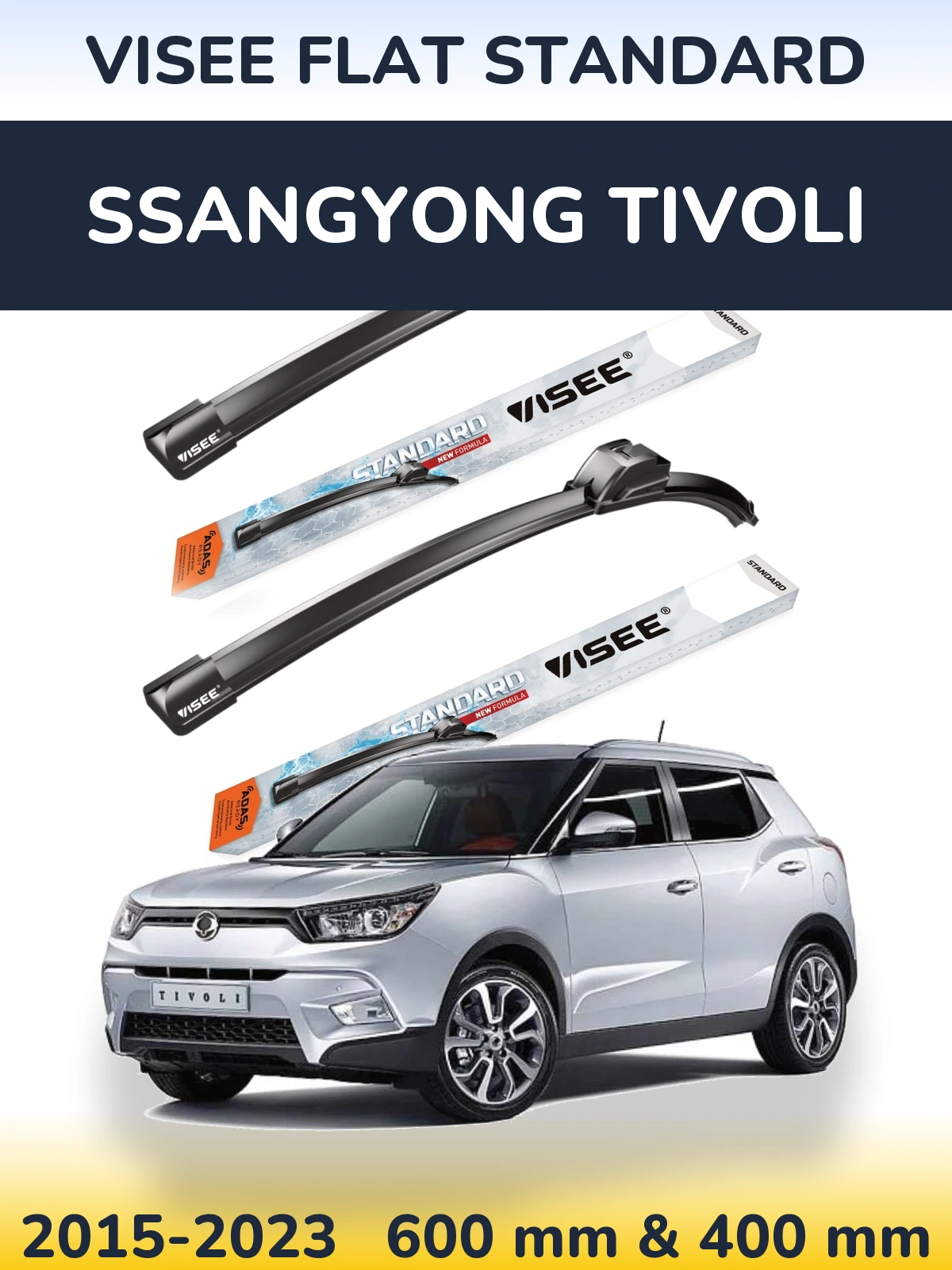 Torkarblad VISEE FLAT STANDARD för SsangYong Tivoli