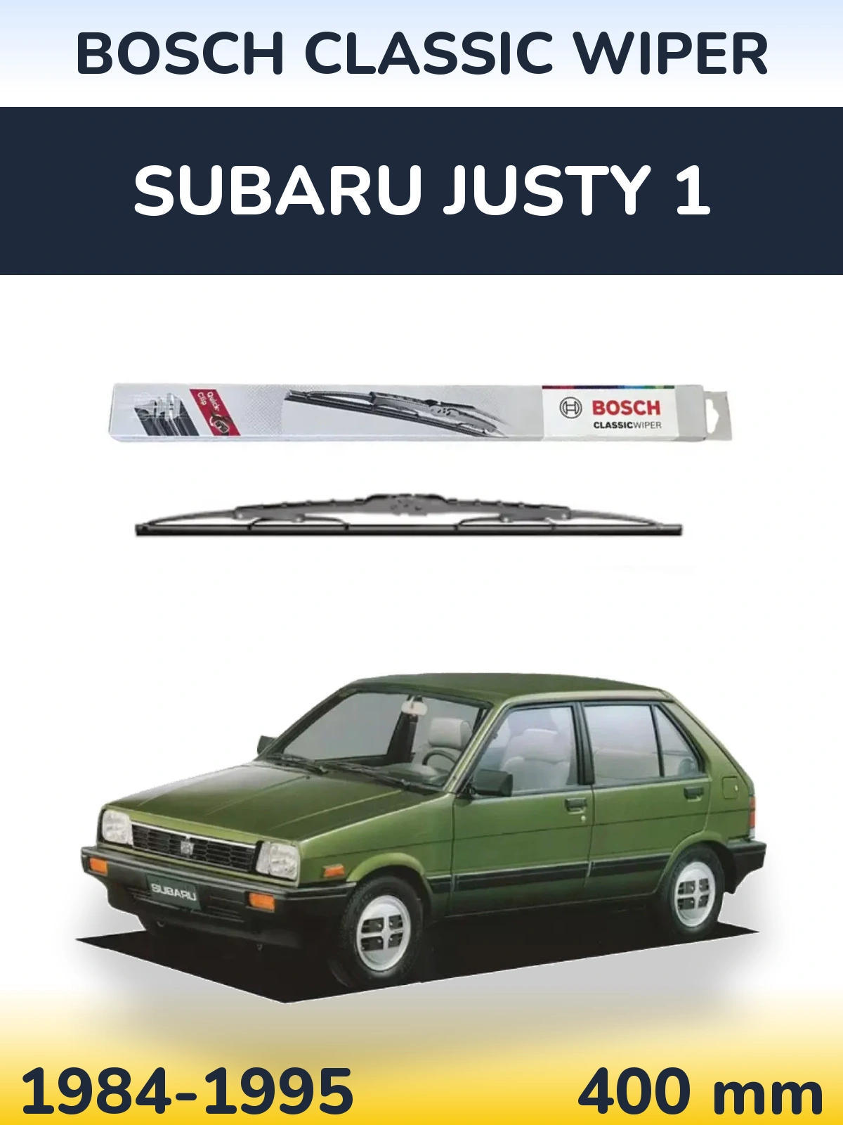 Torkarblad BOSCH Classic Wiper för Subaru Justy 1